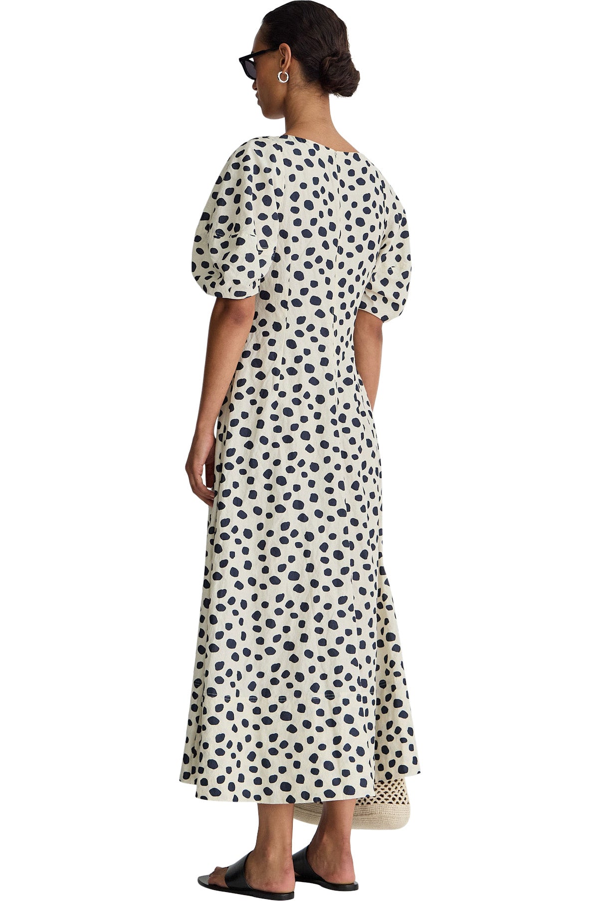 Apiece Apart Anni Scoop Neck Maxi Dress in Yayoi Black & White