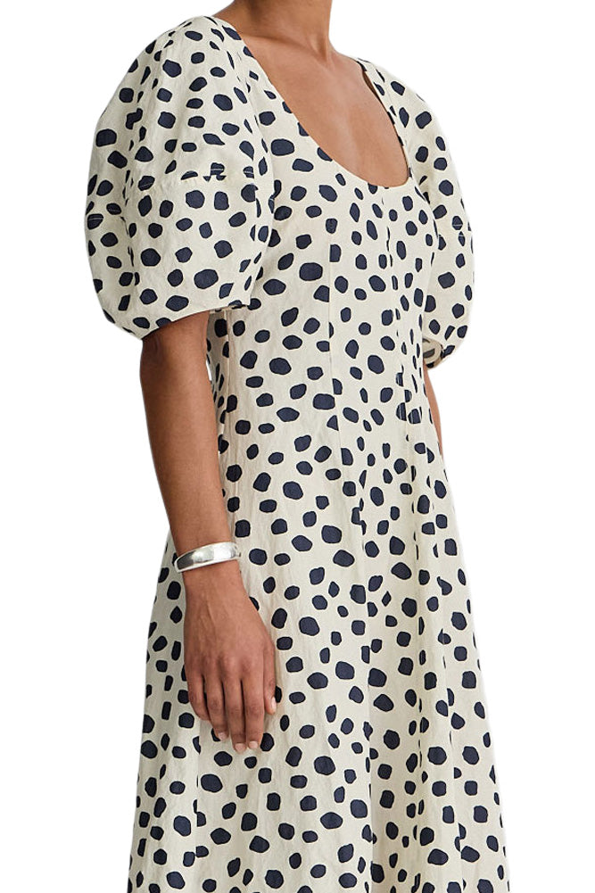 Apiece Apart Anni Scoop Neck Maxi Dress in Yayoi Black & White