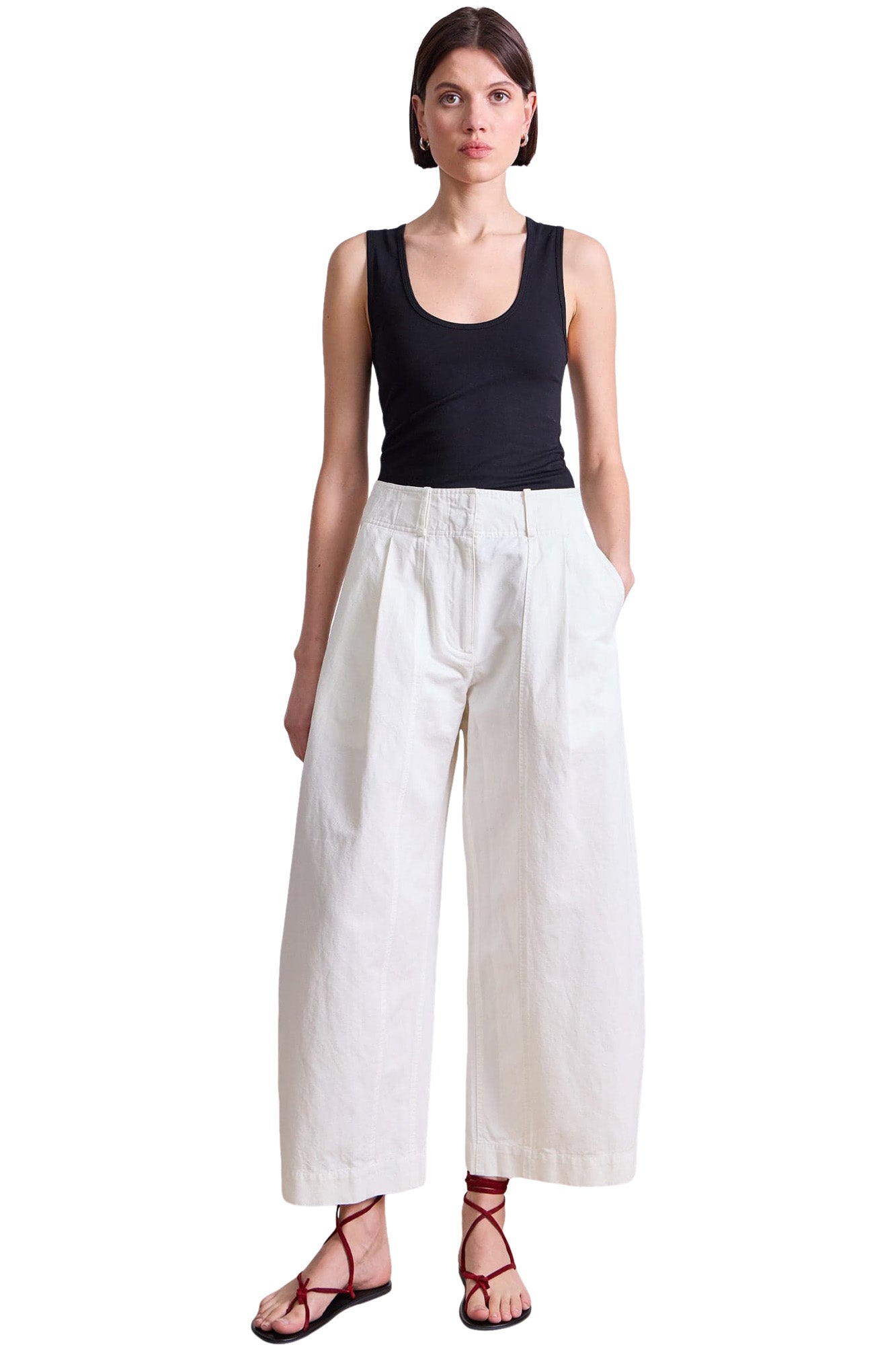 Apiece Apart Cropped Cybil Trouser in Cream