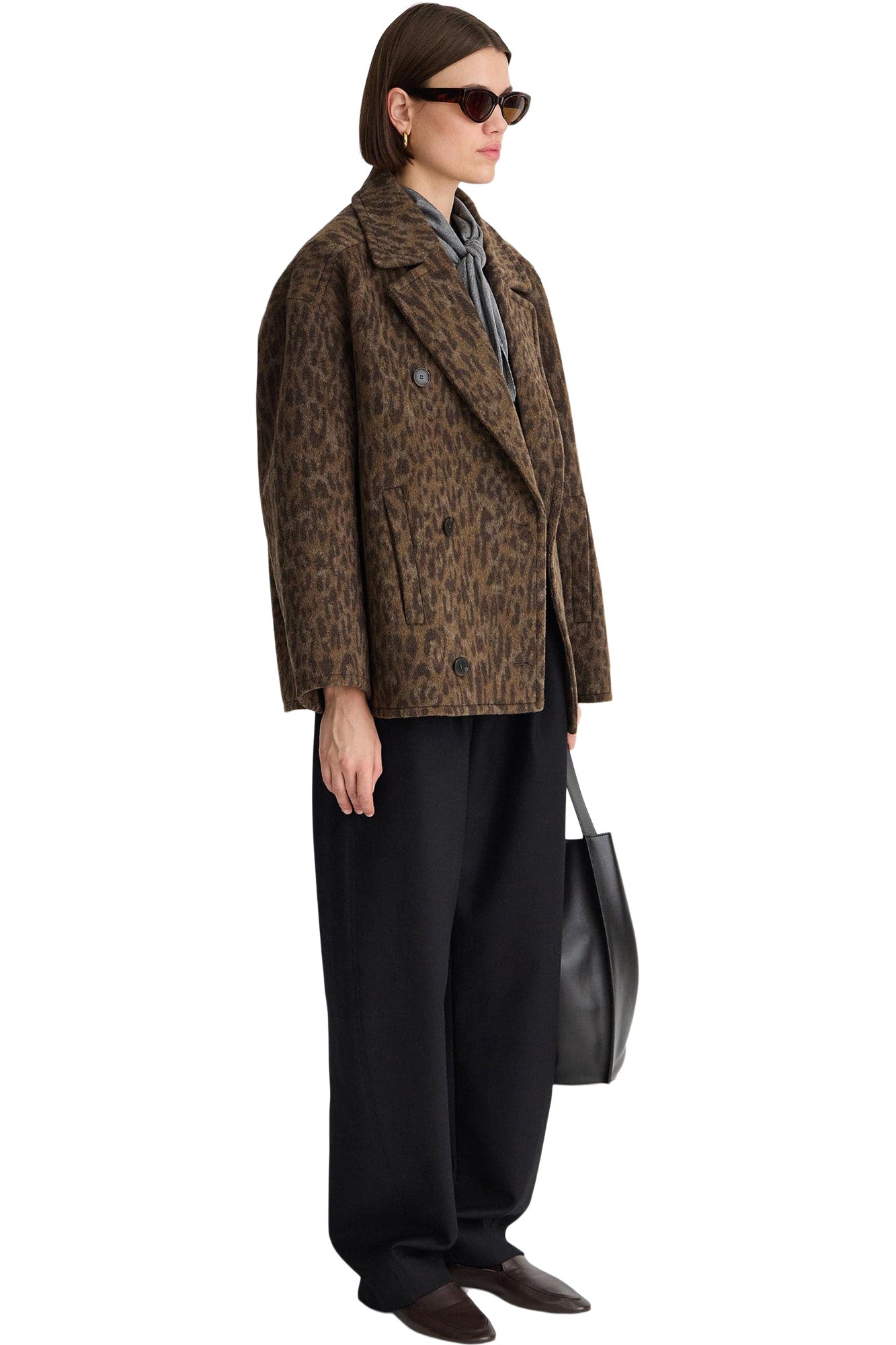 Apiece Apart Downtown Peacoat in Leopard
