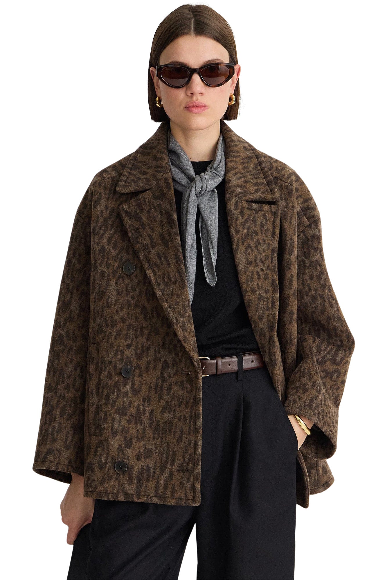 Apiece Apart Downtown Peacoat in Leopard