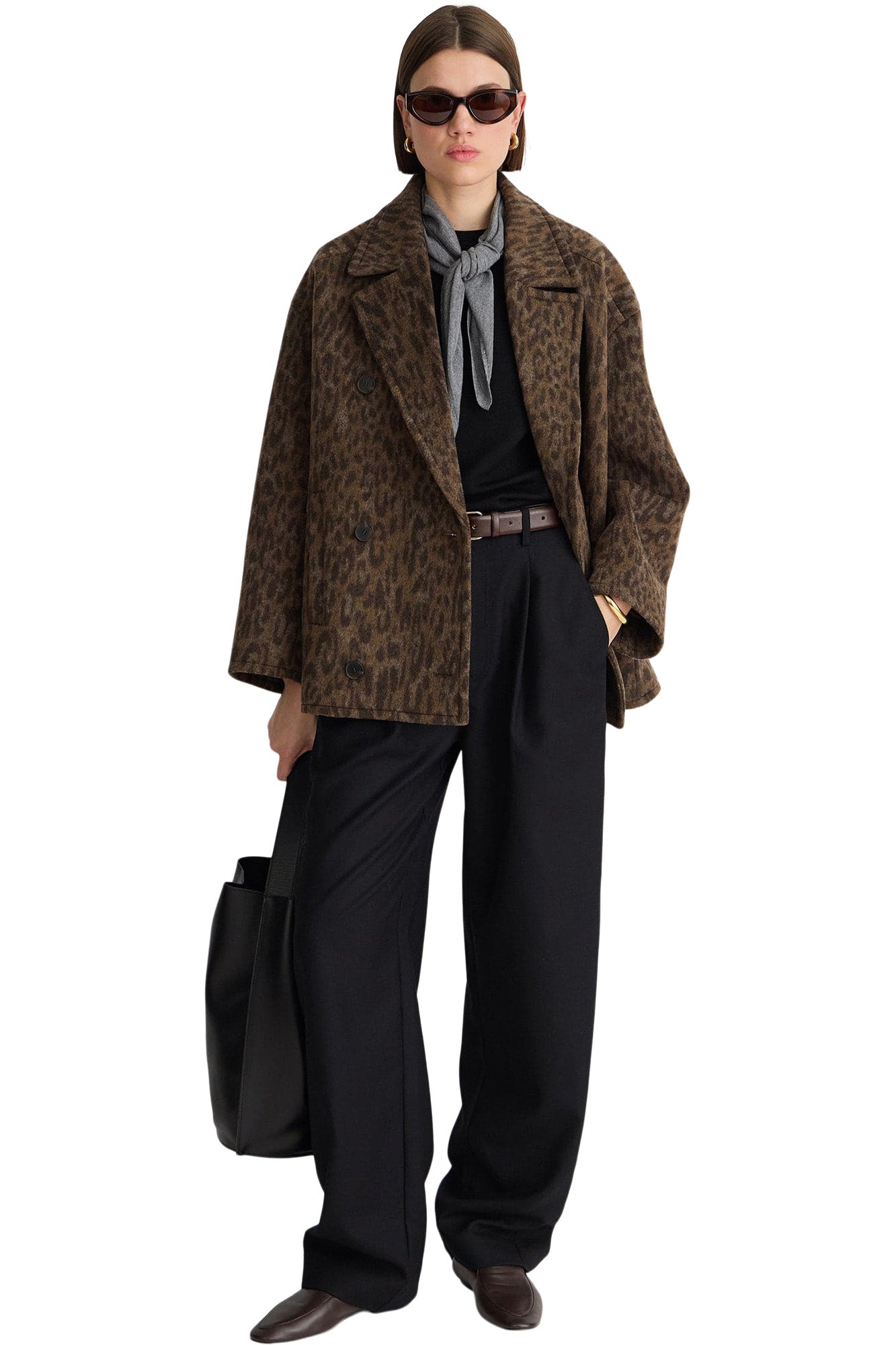 Apiece Apart Downtown Peacoat in Leopard