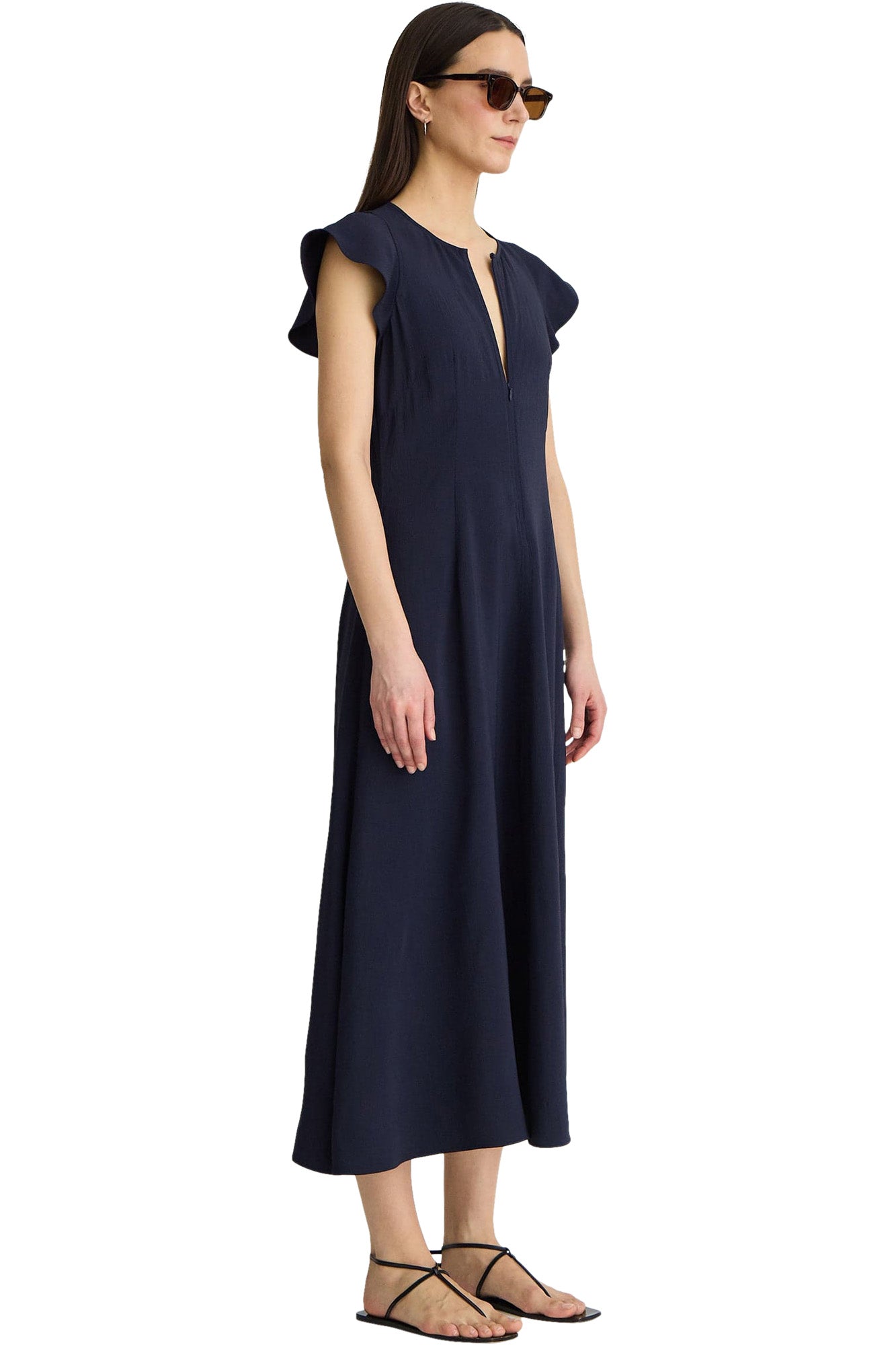 Apiece Apart Gisa Zip Up Dress in Midnight