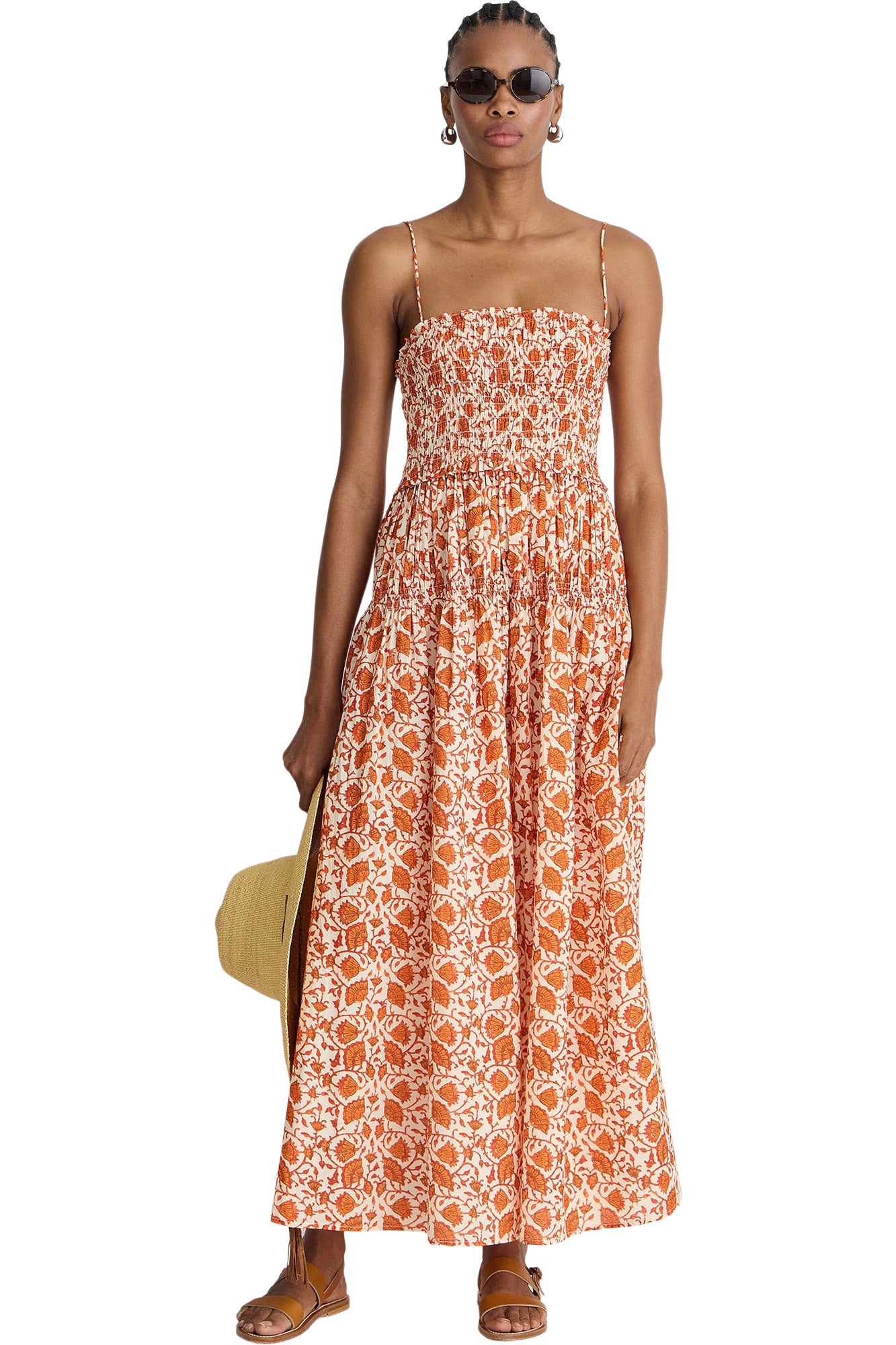 Apiece Apart Laloux Smocked Maxi in Night Blooms Sorbet