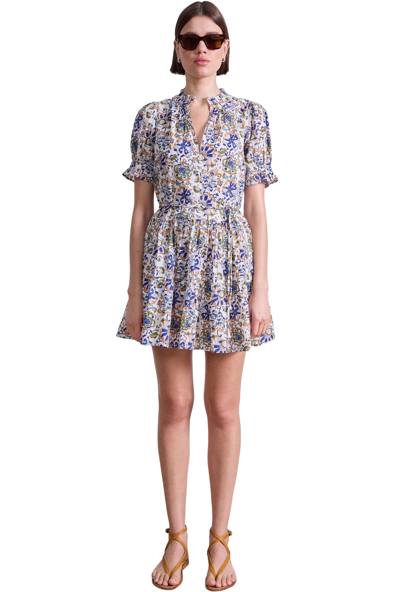 Apiece Apart Las Almas Dress in Batik Floral Cream