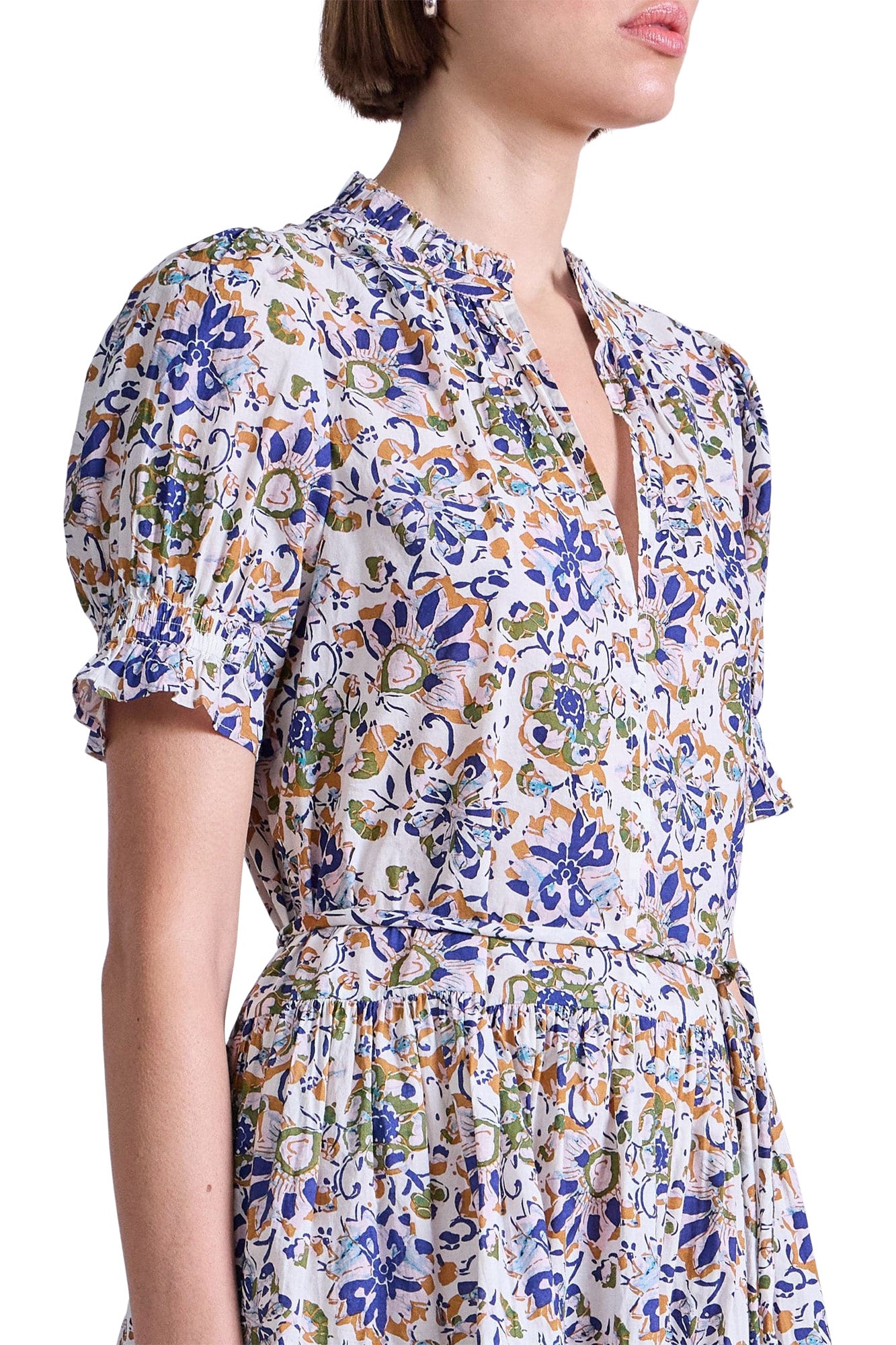 Apiece Apart Las Almas Dress in Batik Floral Cream