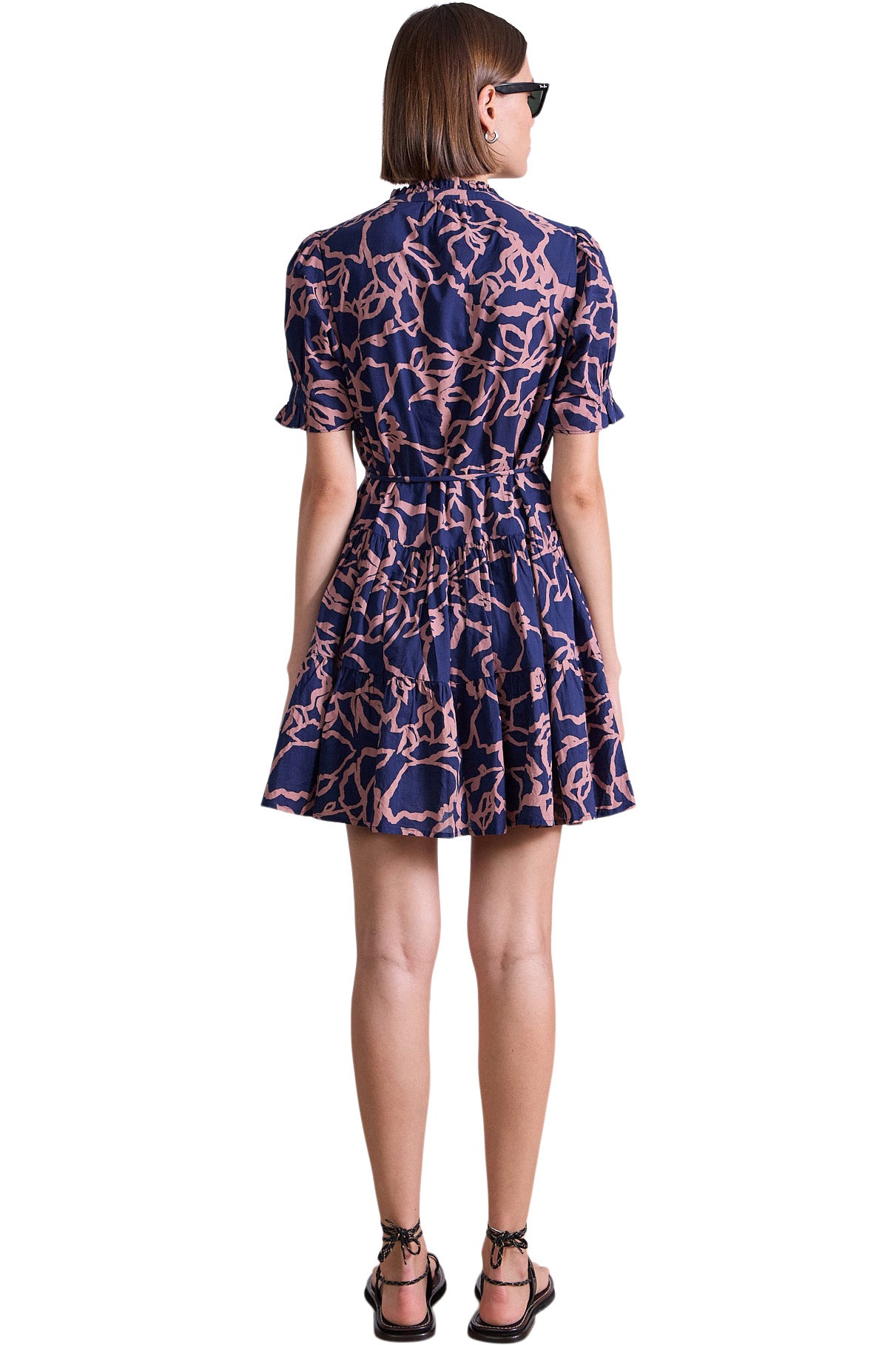 Apiece Apart Las Almas Dress in Large Lace Floral Navy