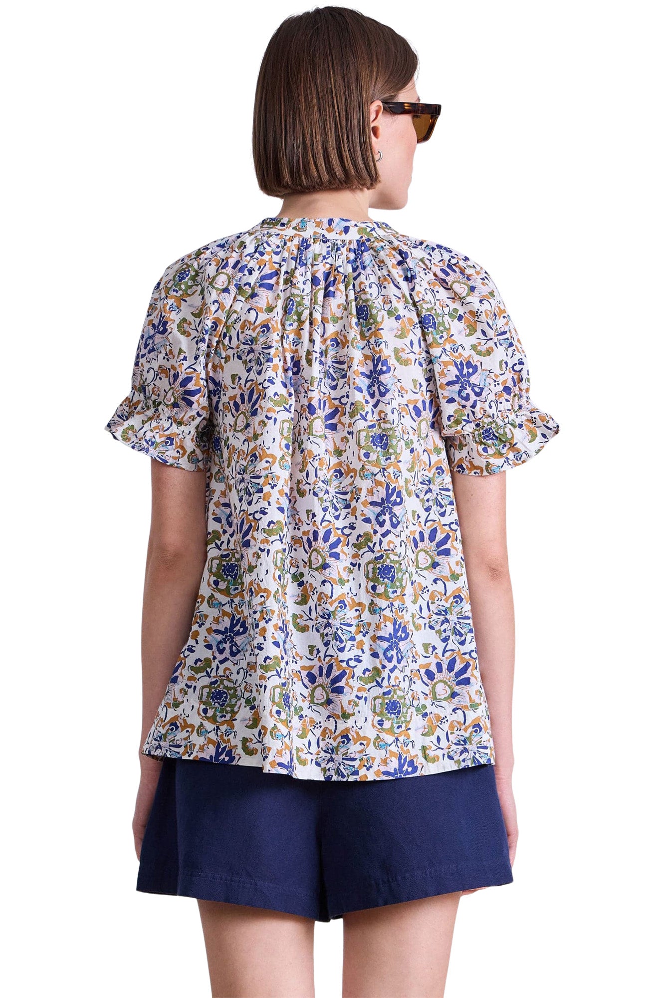Apiece Apart Lo Capo Top in Batik Floral Cream