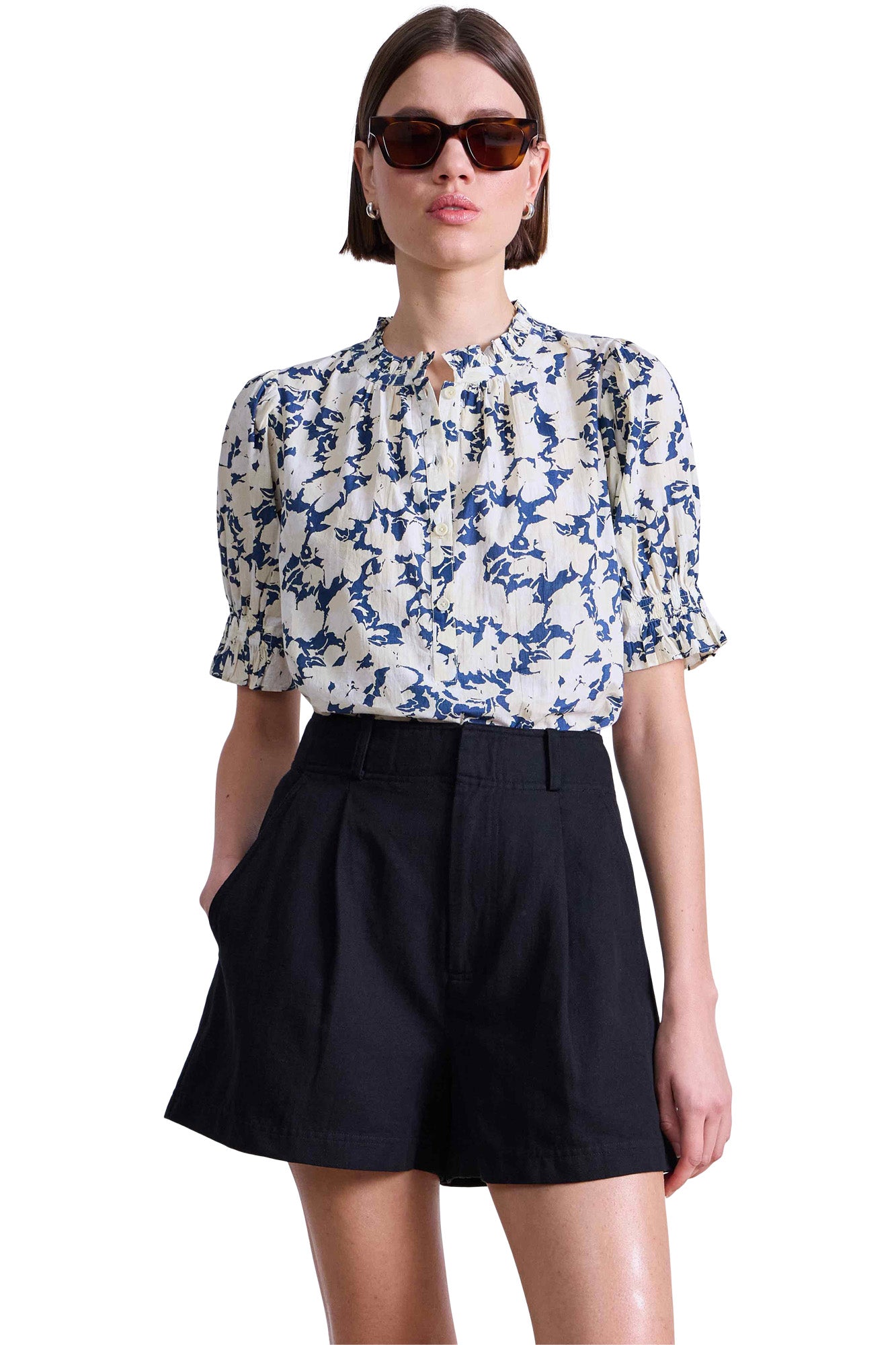 Apiece Apart Los Altos Top in Alina Floral Cream