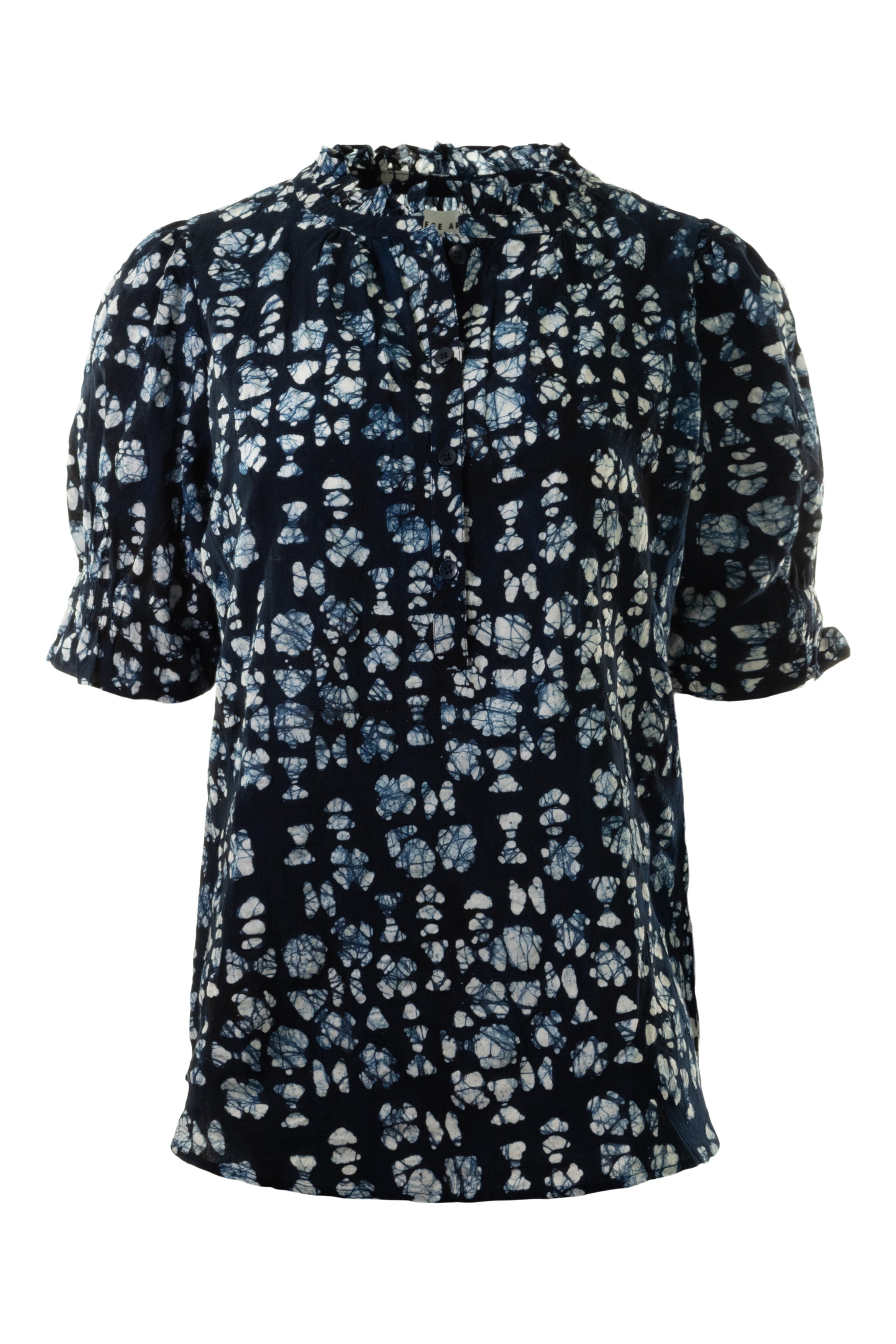 Apiece Apart Los Altos Top in Batik Geo indigo