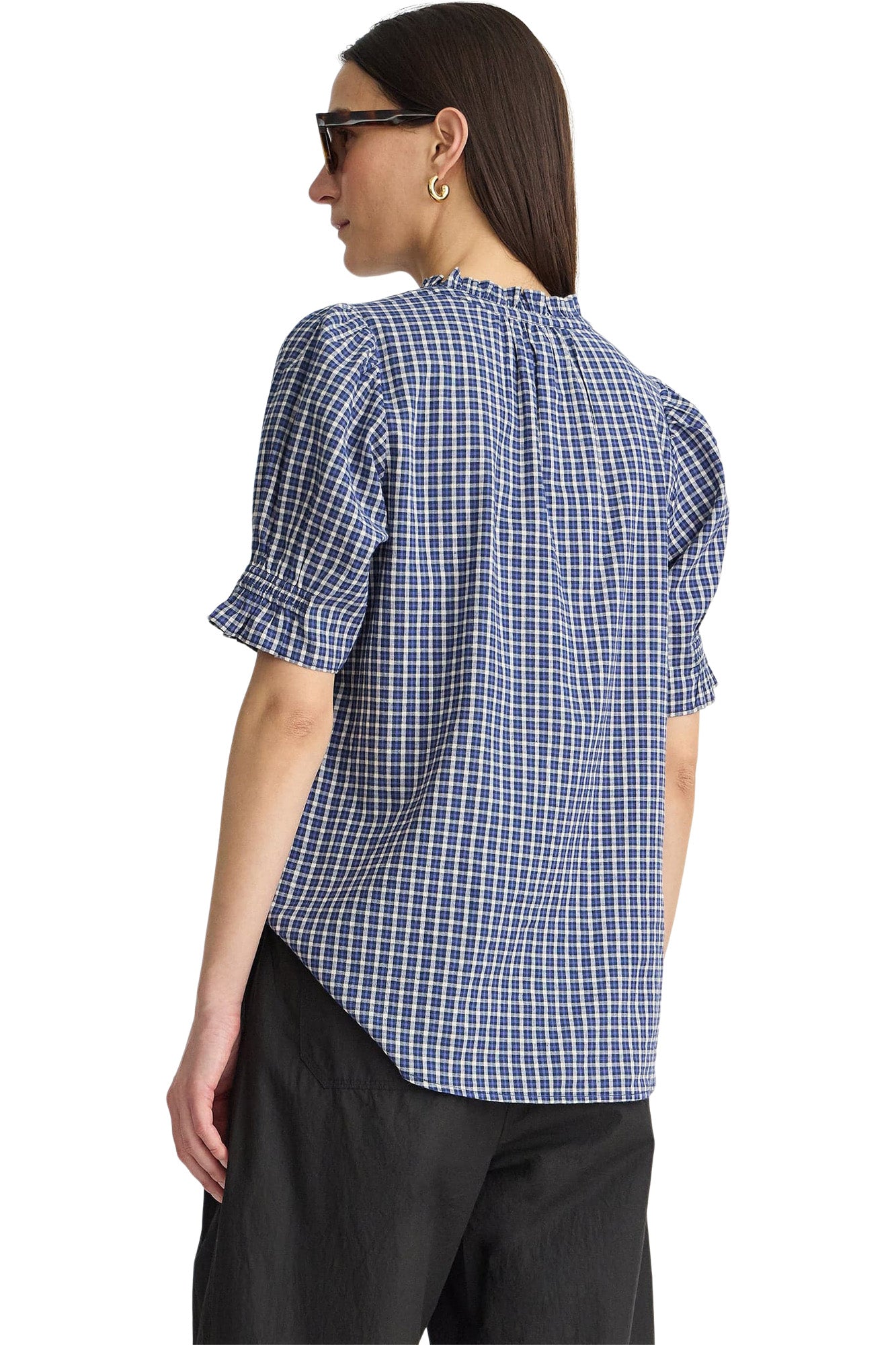 Apiece Apart Los Altos Top in Navy Desai Plaid