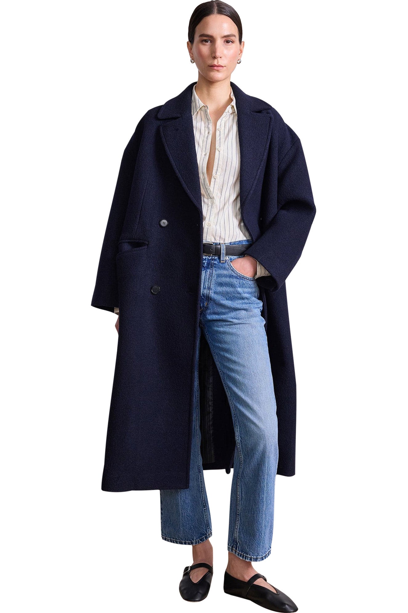 Apiece Apart Matta Oversized Coat in Midnight