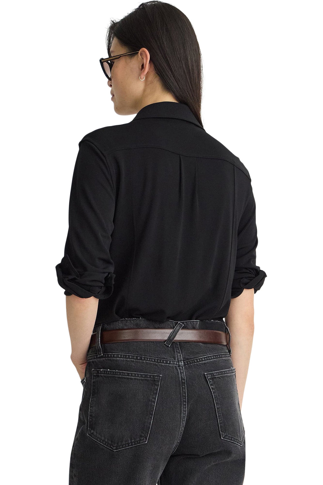Apiece Apart Merce Slinky Slim Button Up in Black