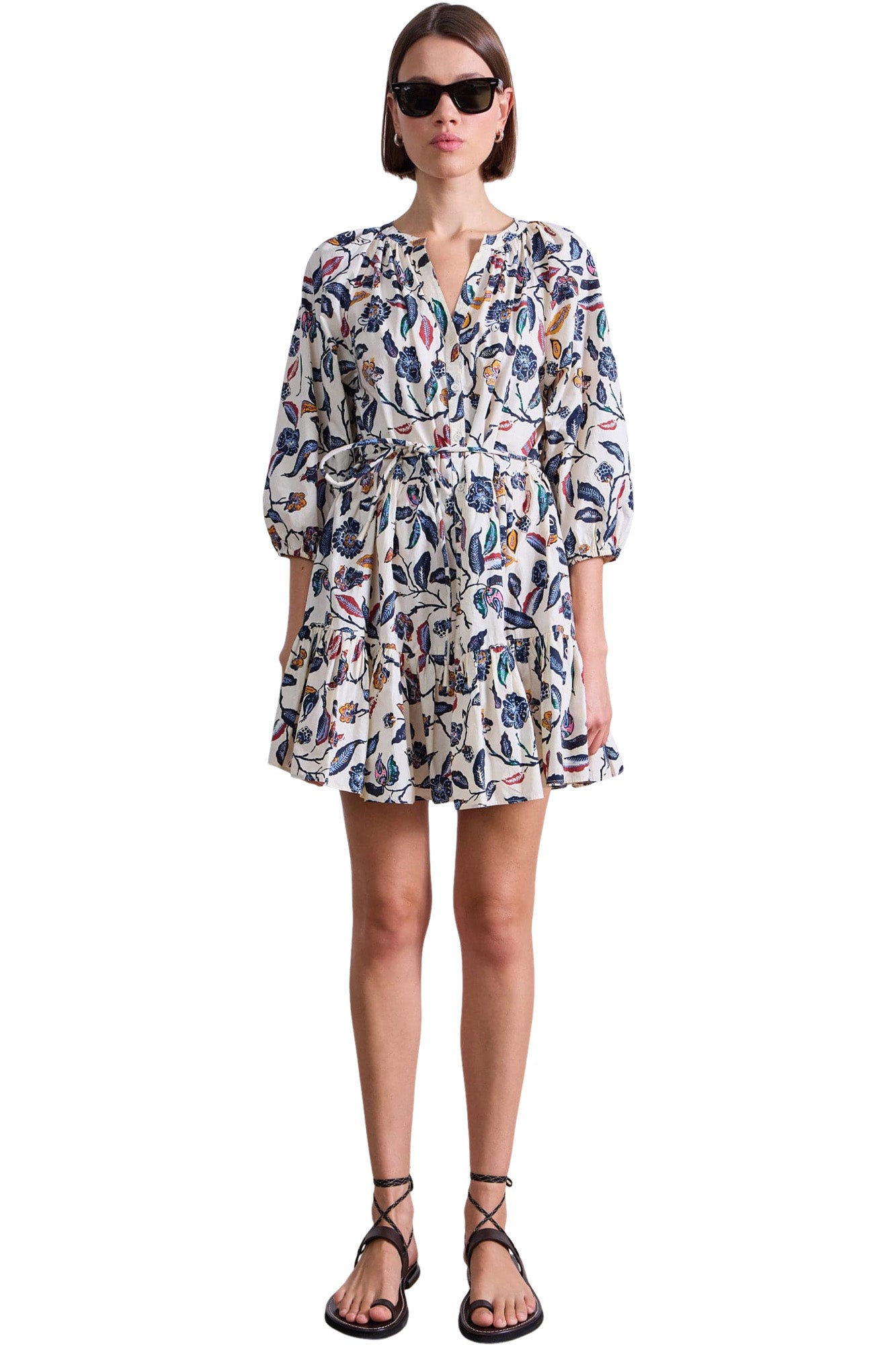 Apiece Apart Mini Mitte Dress in Garden Cream Floral