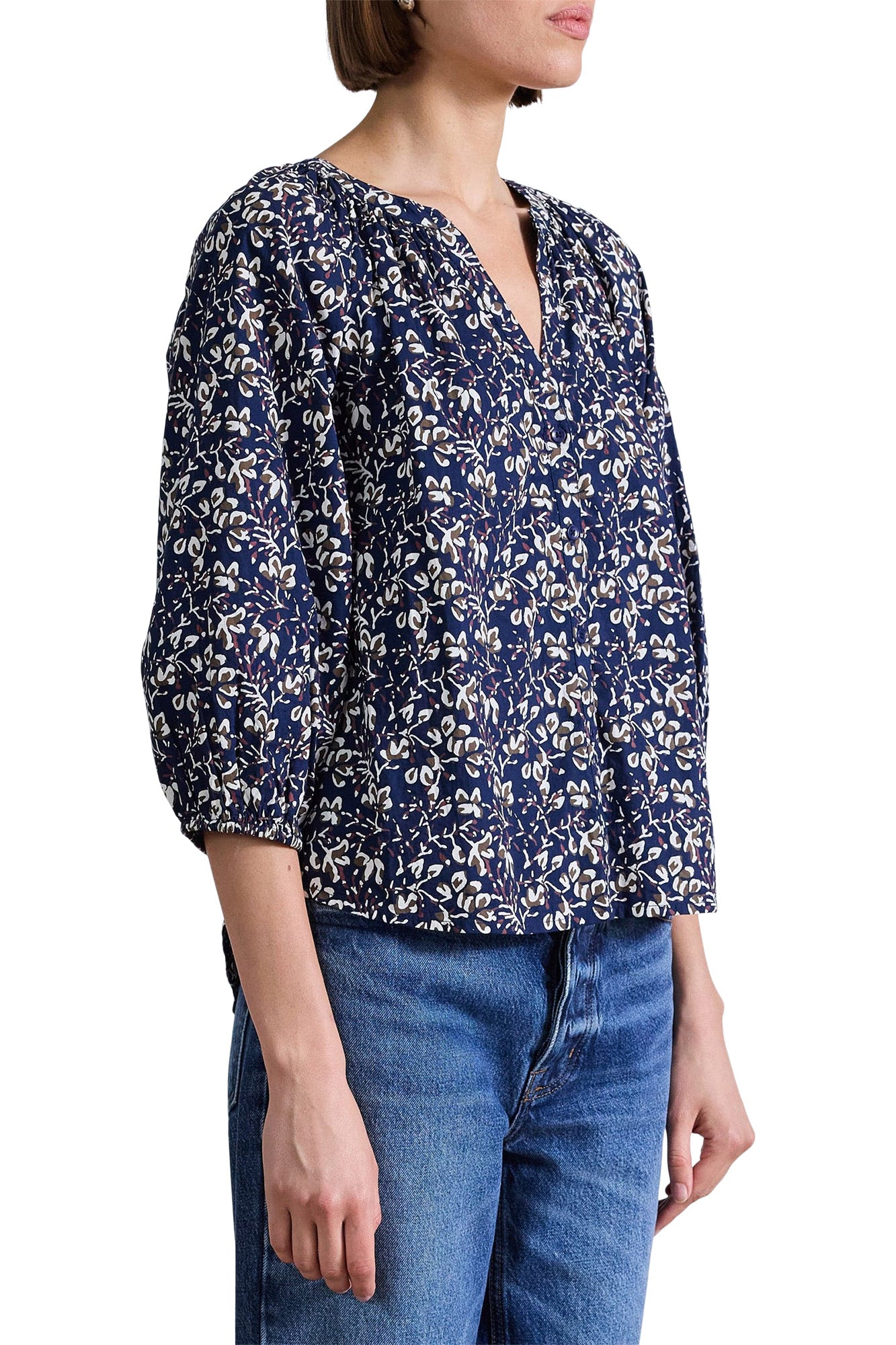Apiece Apart Mitte Top in Mira Floral Navy