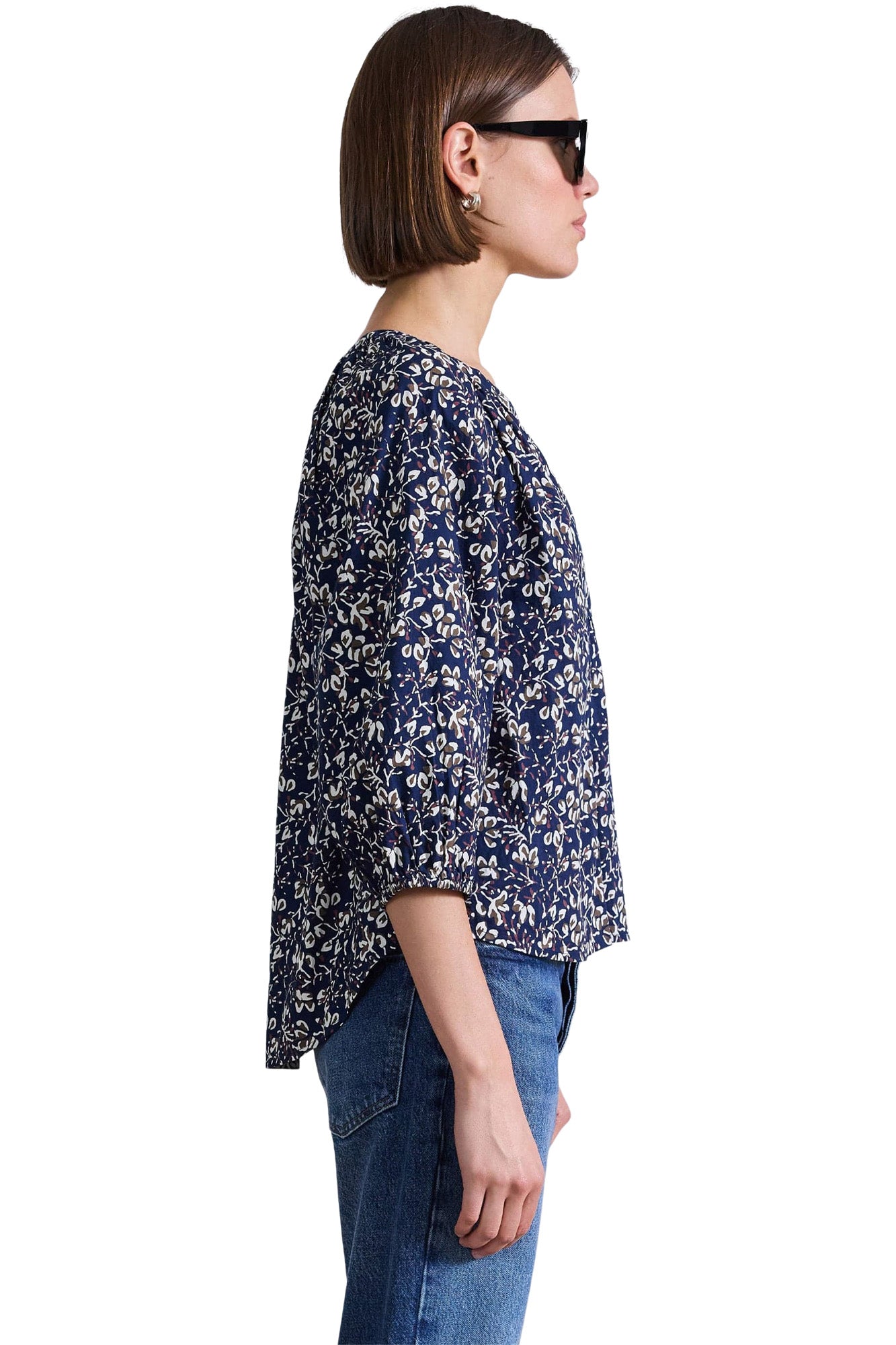 Apiece Apart Mitte Top in Mira Floral Navy