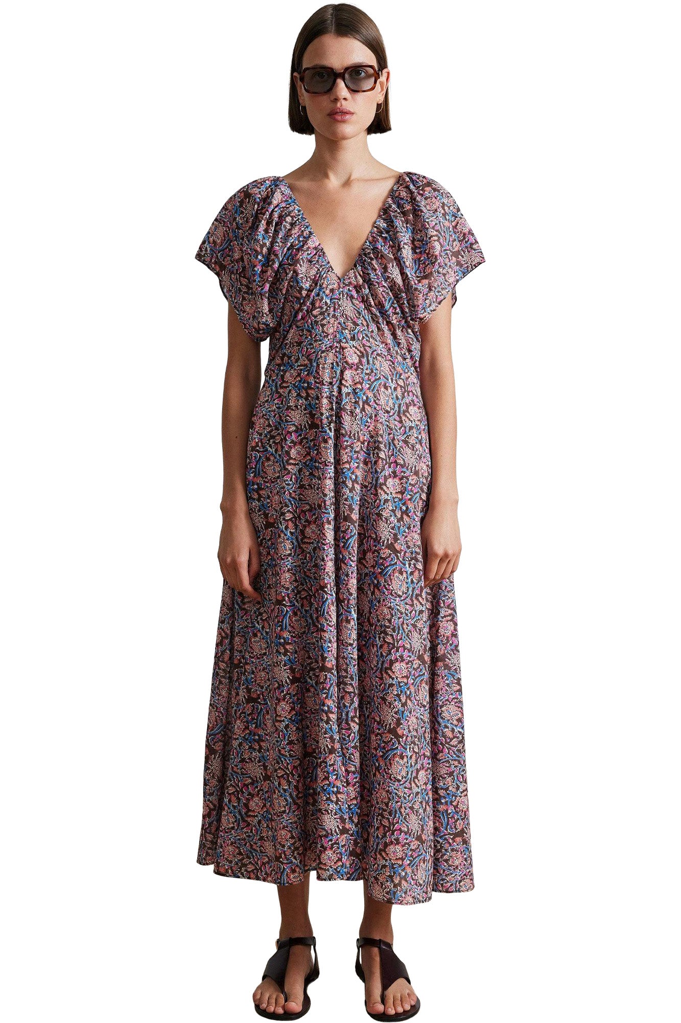 Apiece Apart Monet Ruched Maxi in Bella Floral