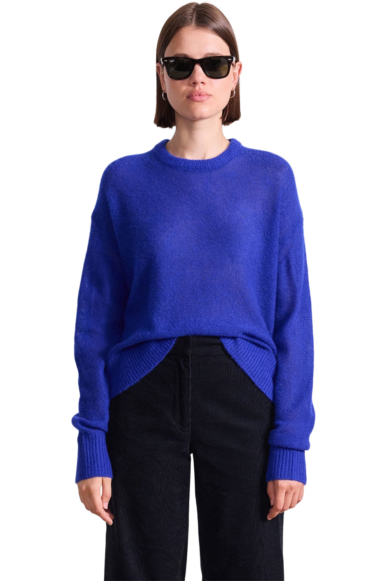 Apiece Apart Softest Tissue Weight Sweater in Cobalt