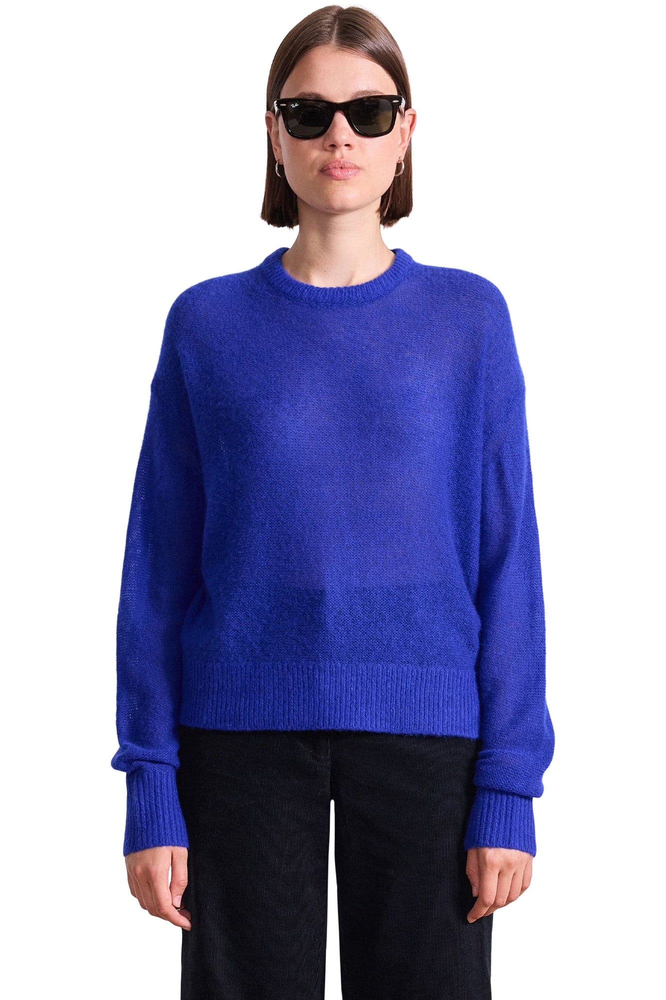 Apiece Apart Softest Tissue Weight Sweater in Cobalt
