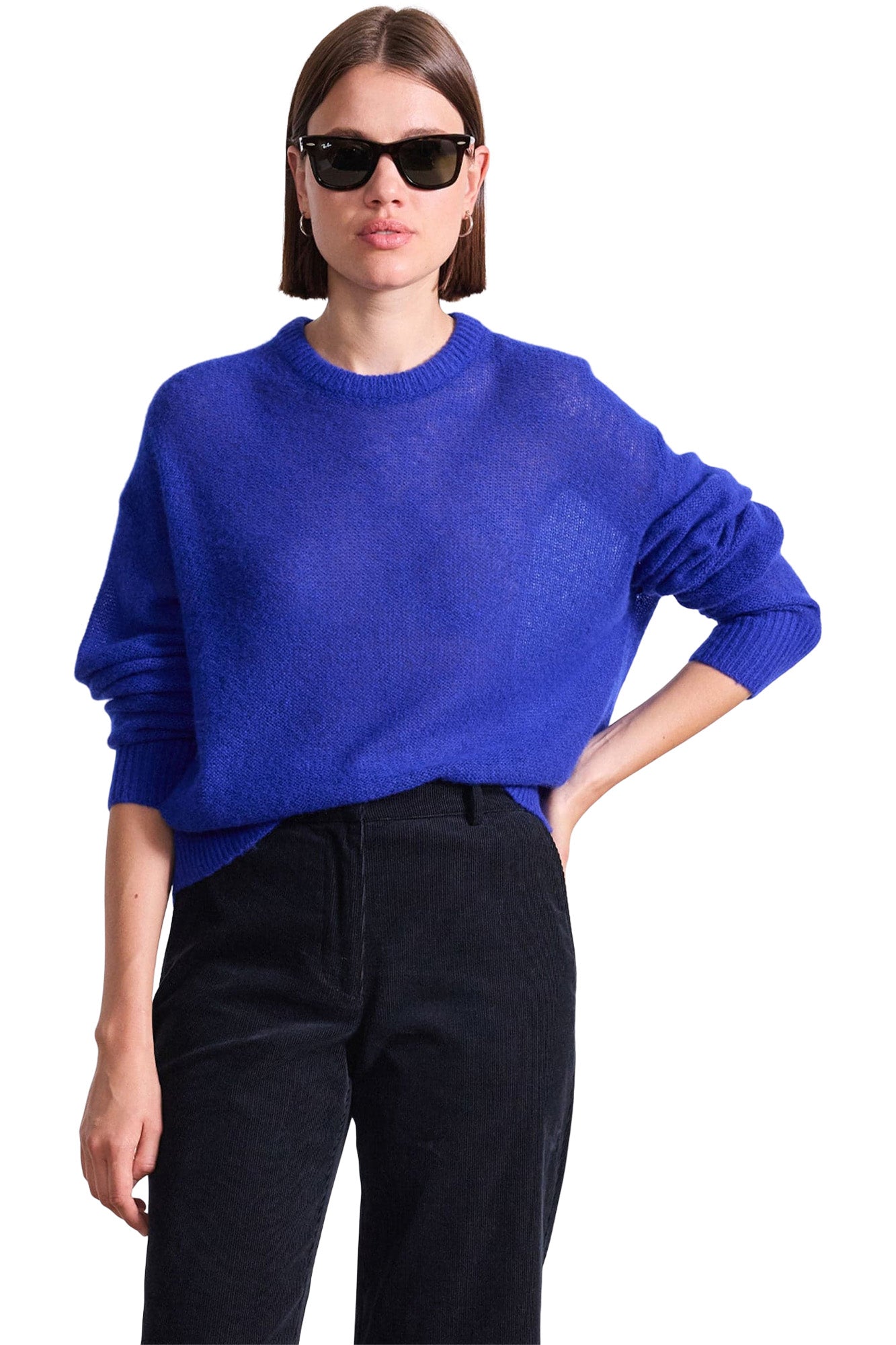 Apiece Apart Softest Tissue Weight Sweater in Cobalt