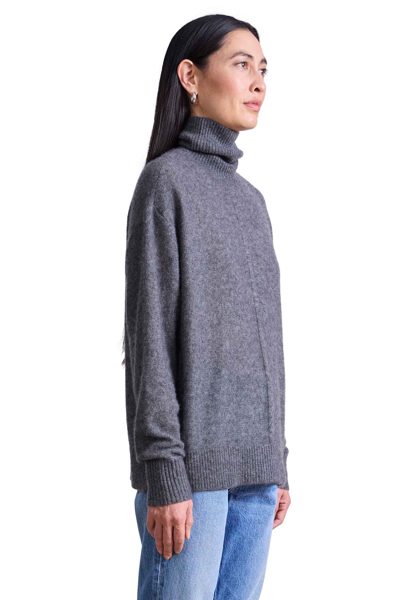 Apiece Apart Softest Tissue Weight Turtleneck Sweater in Charcoal