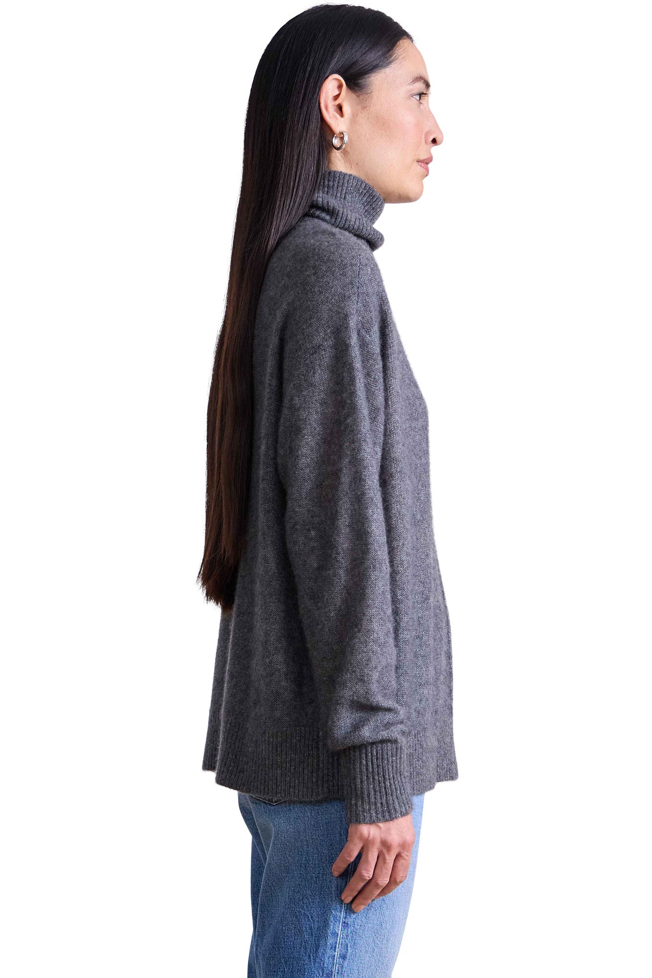 Apiece Apart Softest Tissue Weight Turtleneck Sweater in Charcoal