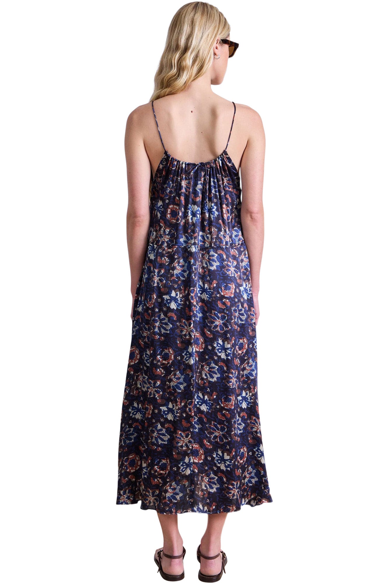 Apiece Apart Taormina Dress in Batik Floral Navy