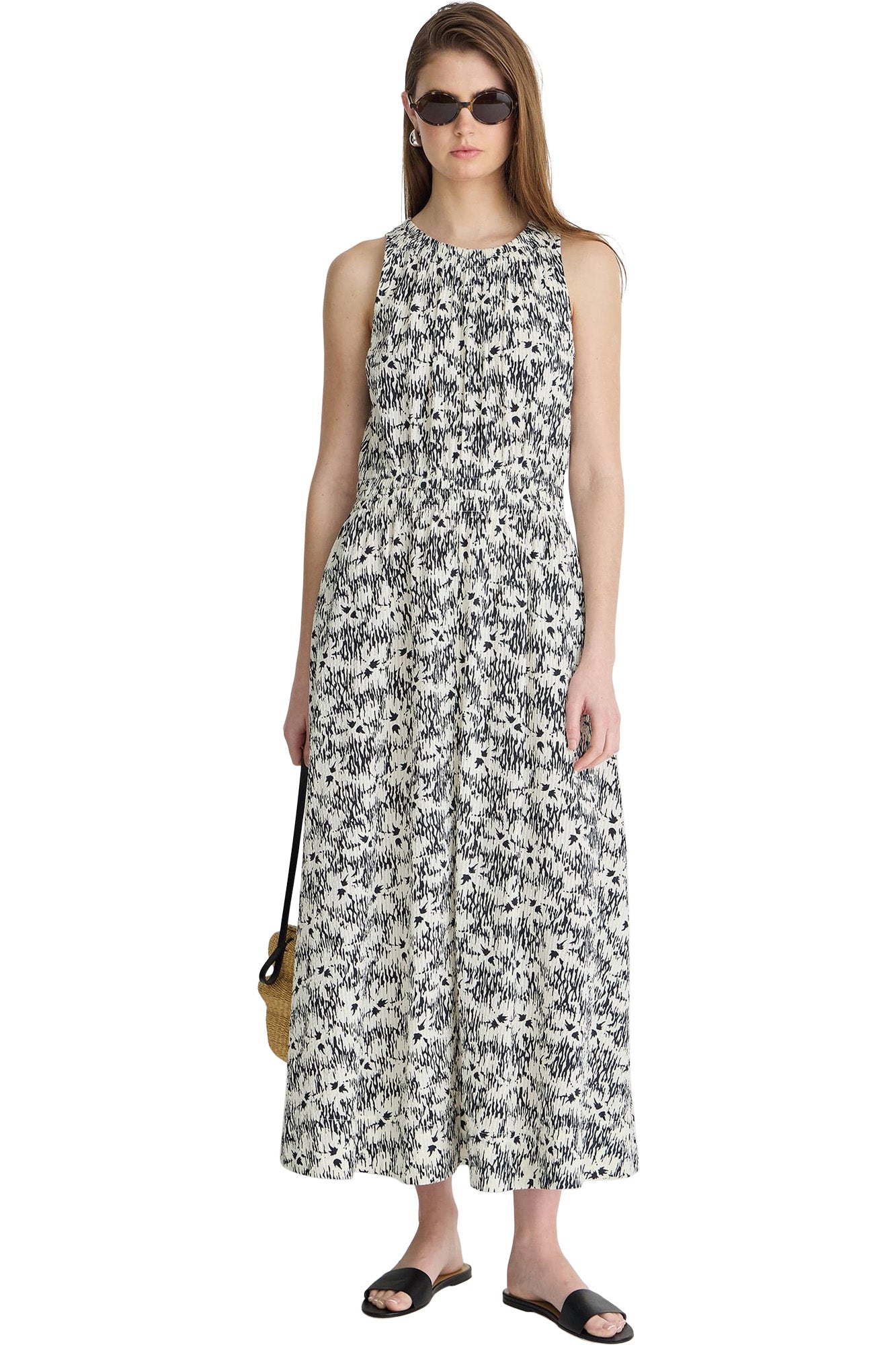 Apiece Apart Textured Bali Tank Dress in Tropical Midnight