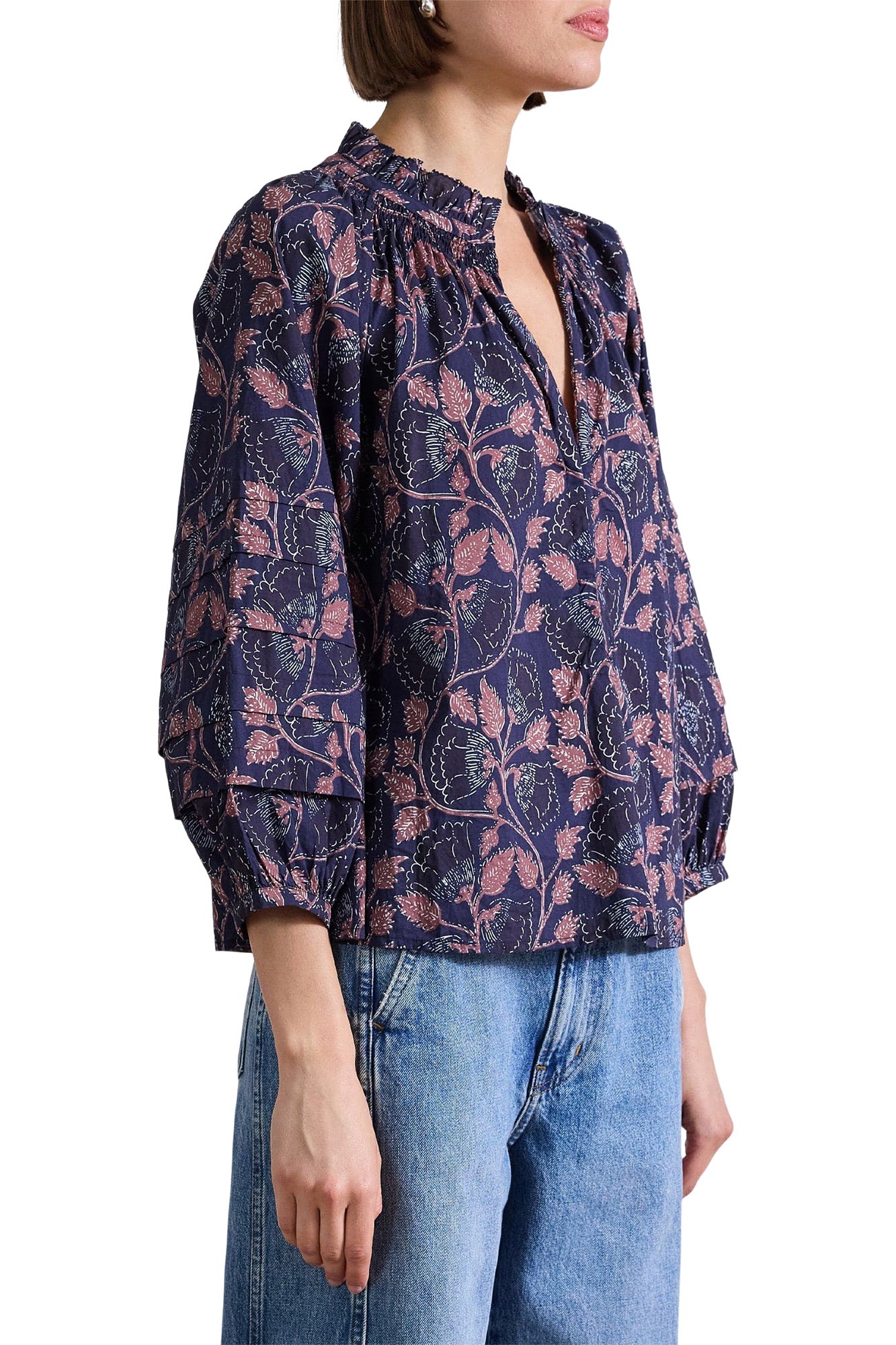 Apiece Apart Trinidad Top in Camille Floral Navy