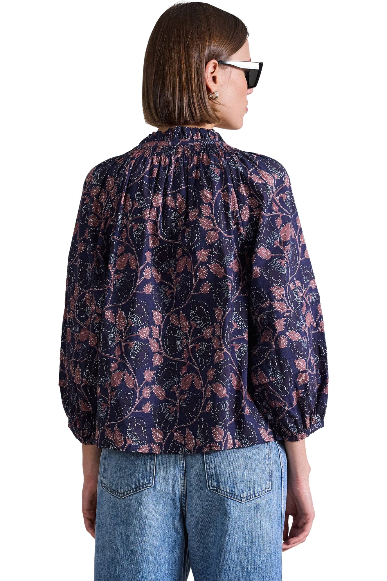 Apiece Apart Trinidad Top in Camille Floral Navy