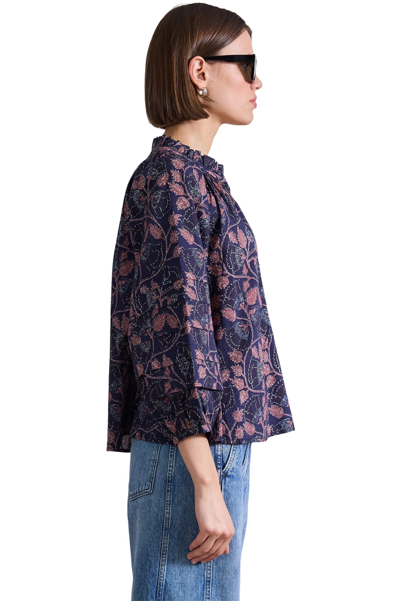 Apiece Apart Trinidad Top in Camille Floral Navy