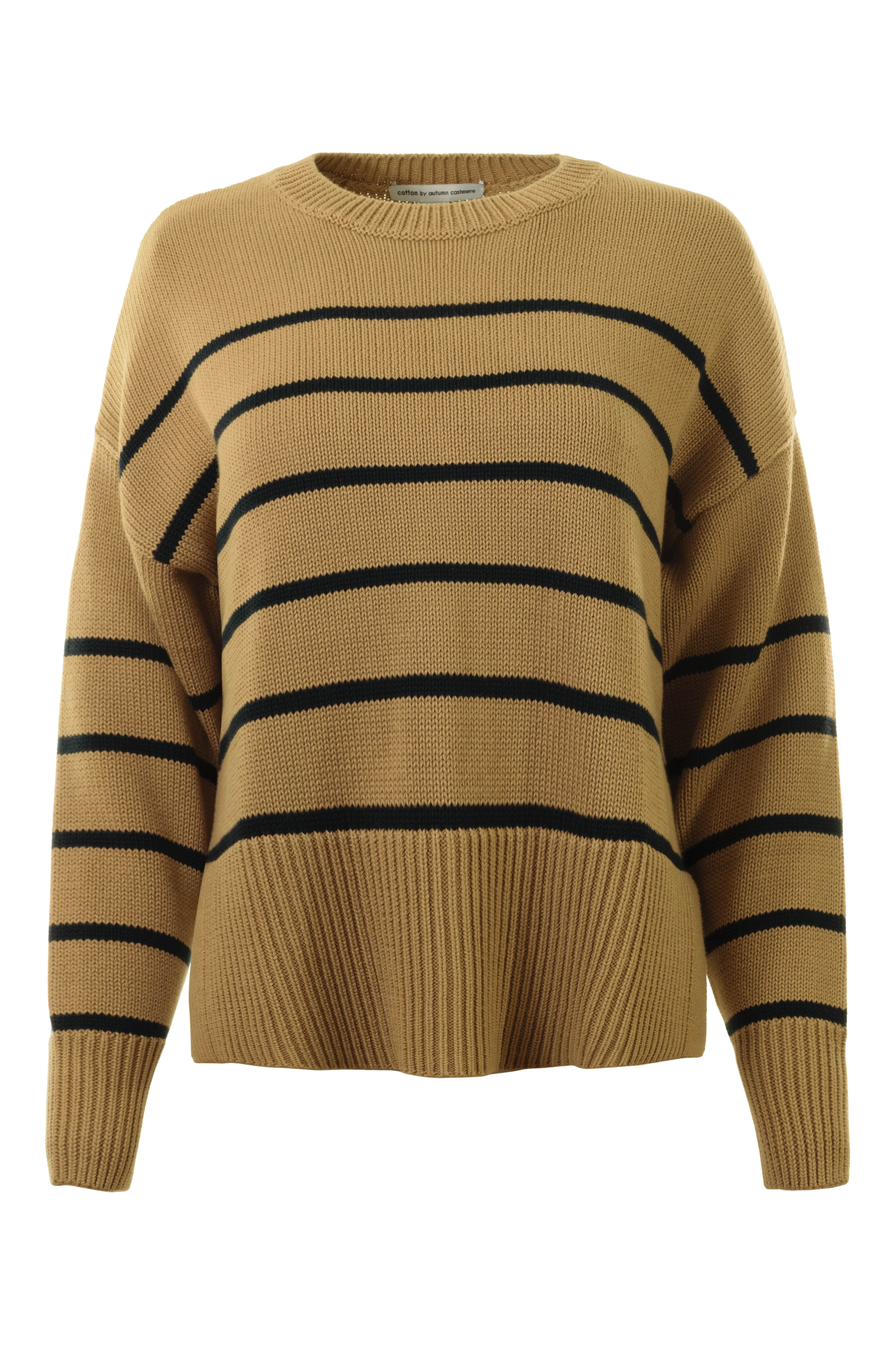 Autumn Cashmere Boxy Breton Stripe Crewneck Sweater