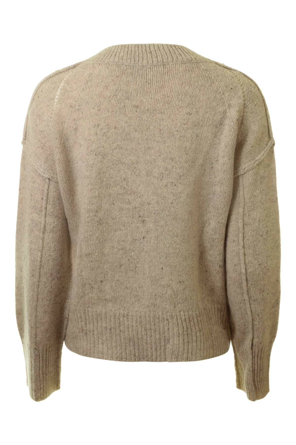 Autumn Cashmere Boxy V-neck with Reversed Seams
 in Mojave