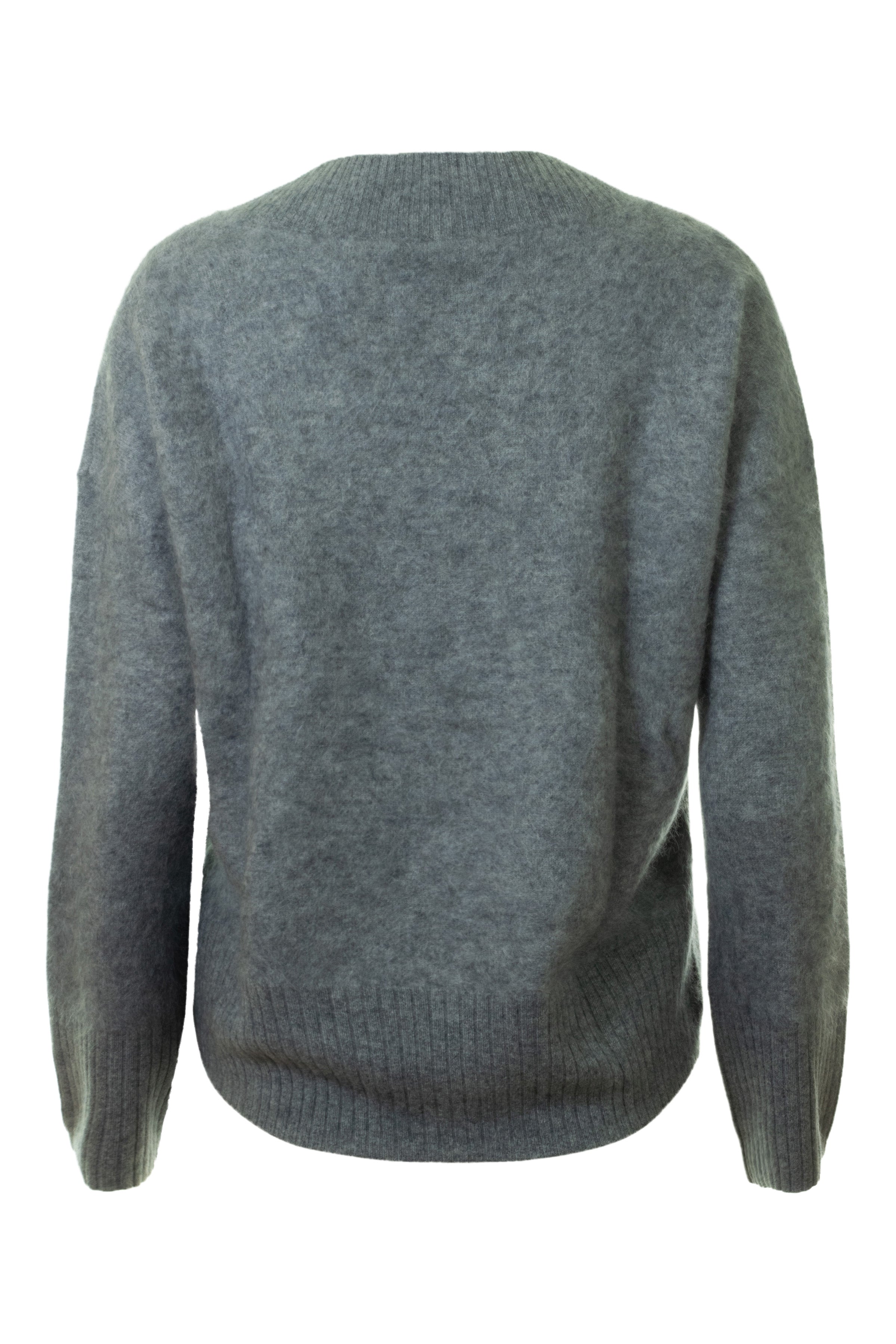 Autumn Cashmere Brushed Boxy Vneck Sweater in Feather