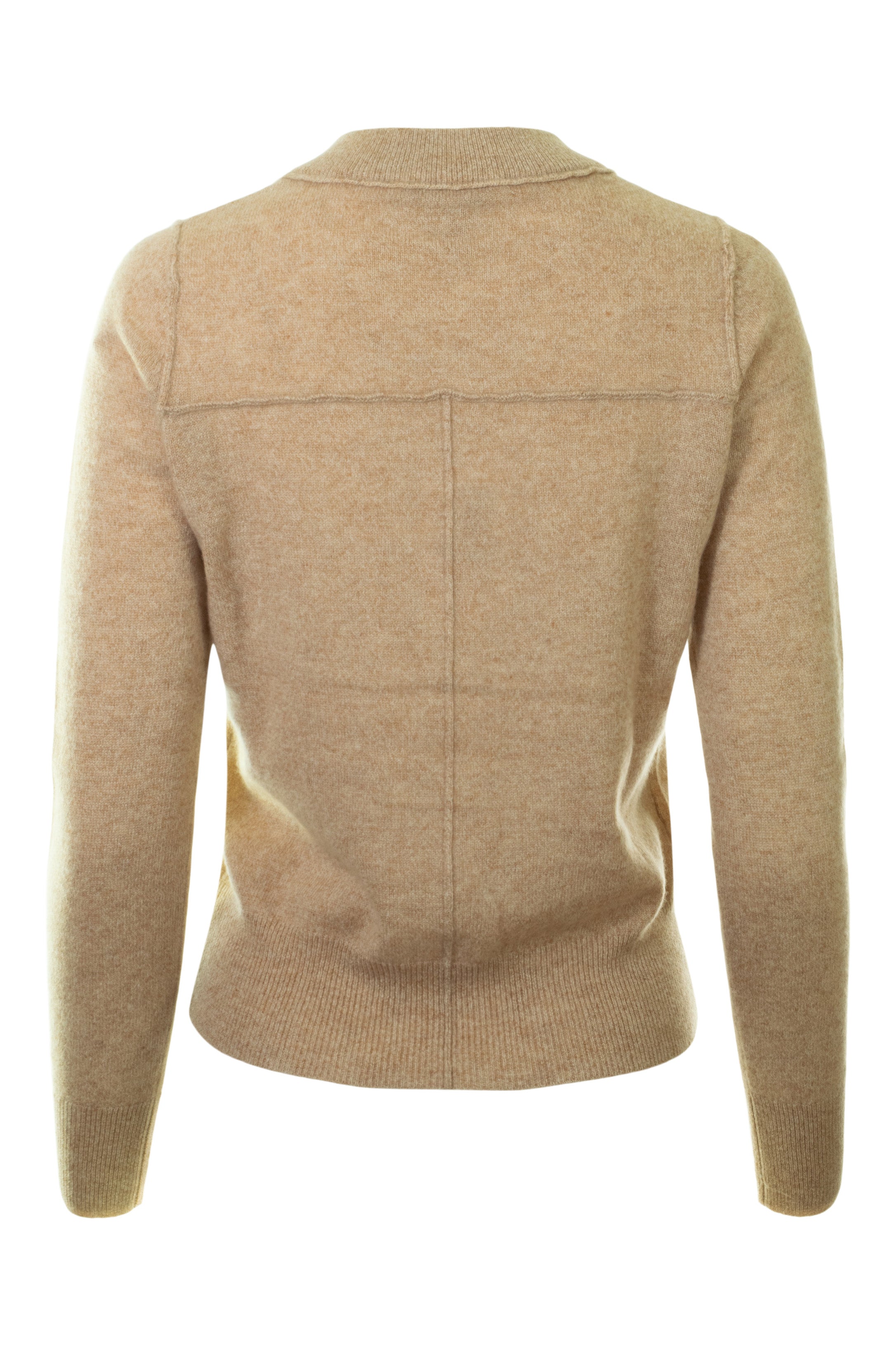 Autumn Cashmere Crew with Reversed Seams in Buckwheat