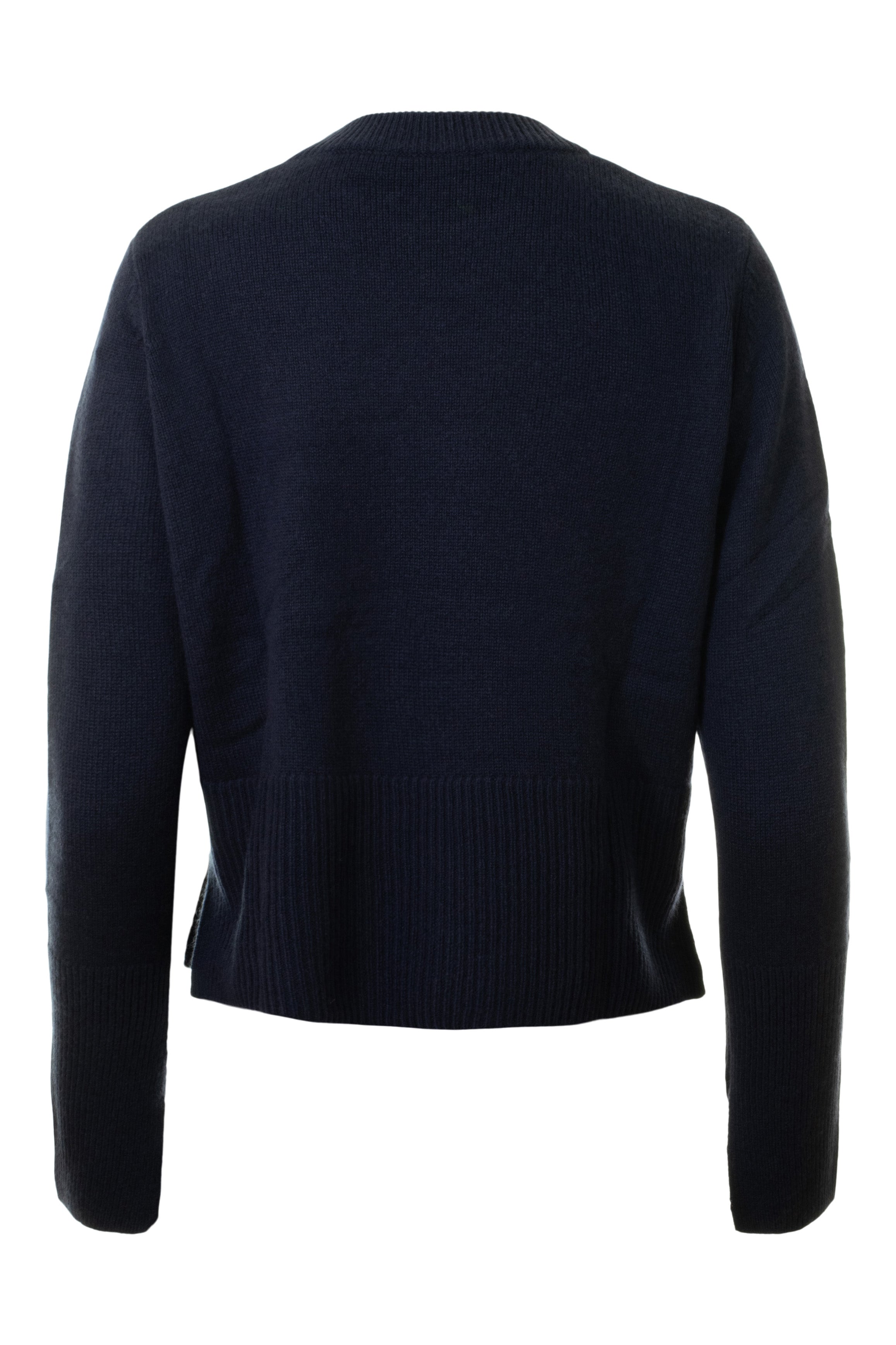 Autumn Cashmere Cropped Boxy Crew with Slits in Ink
