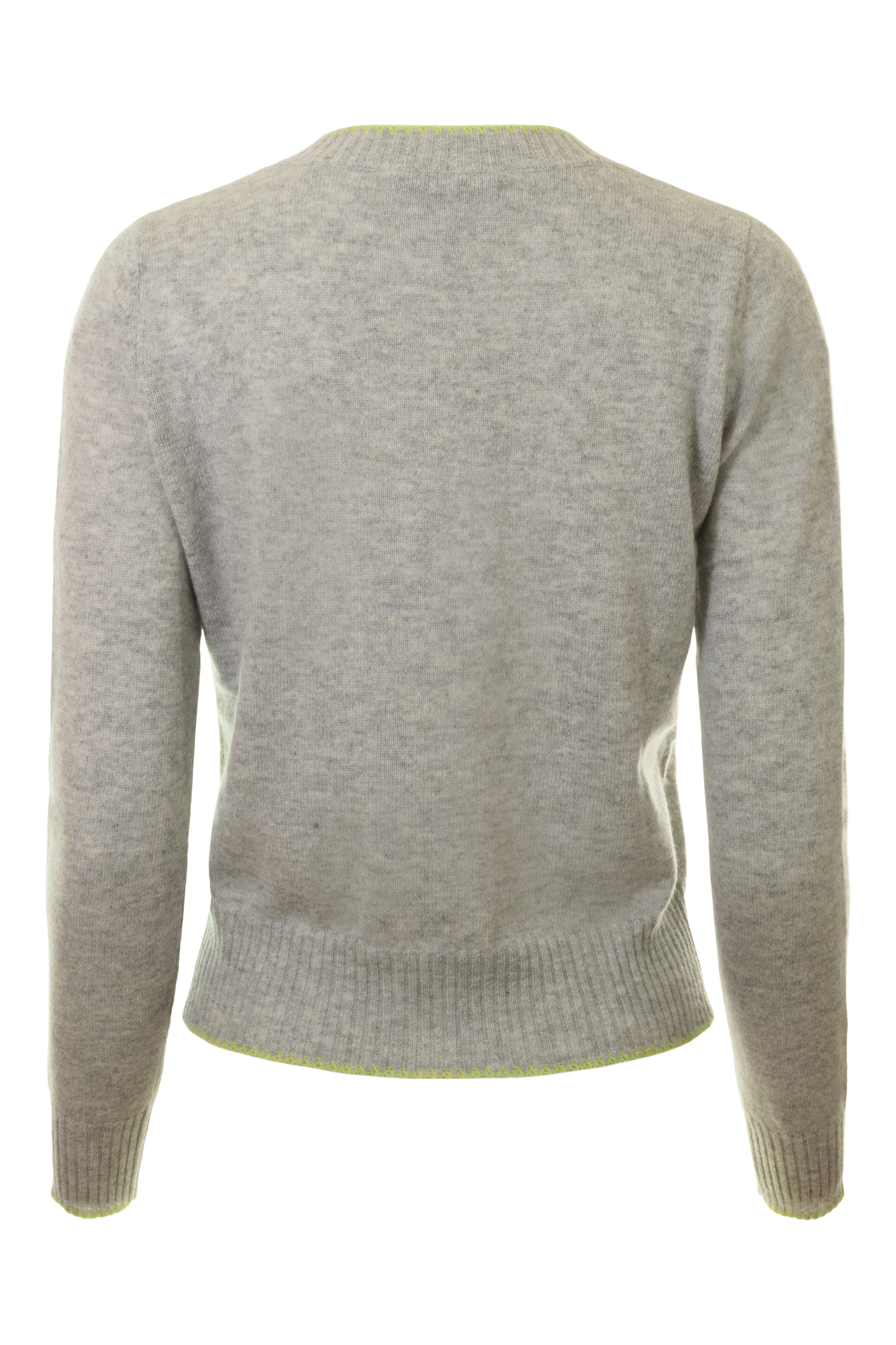 Autumn Cashmere Tipped Long Sleeve Crewneck Sweater in Sweatshirt-Tennis Ball Combo