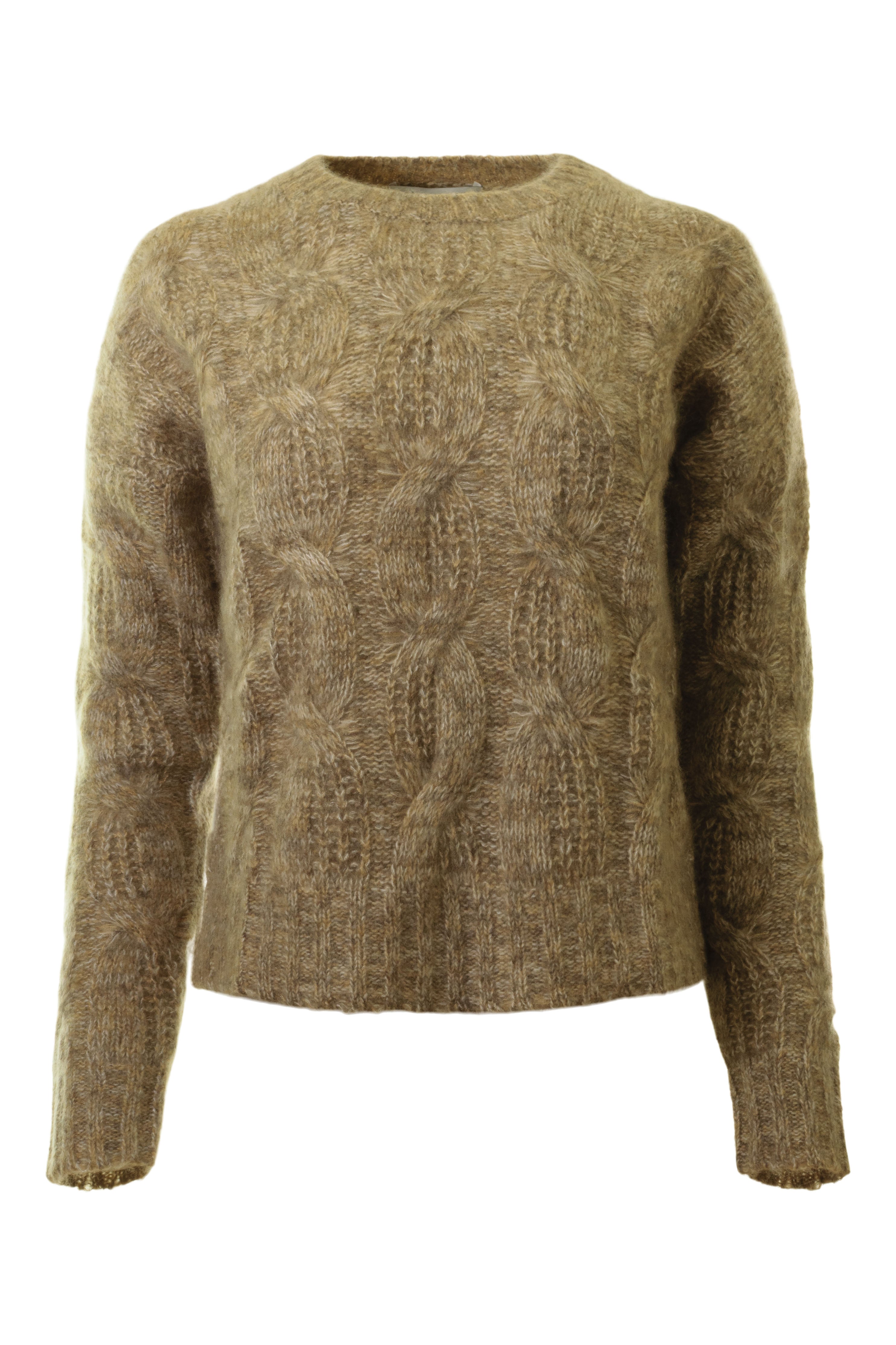 Autumn Cashmere Marled Cable Crewneck