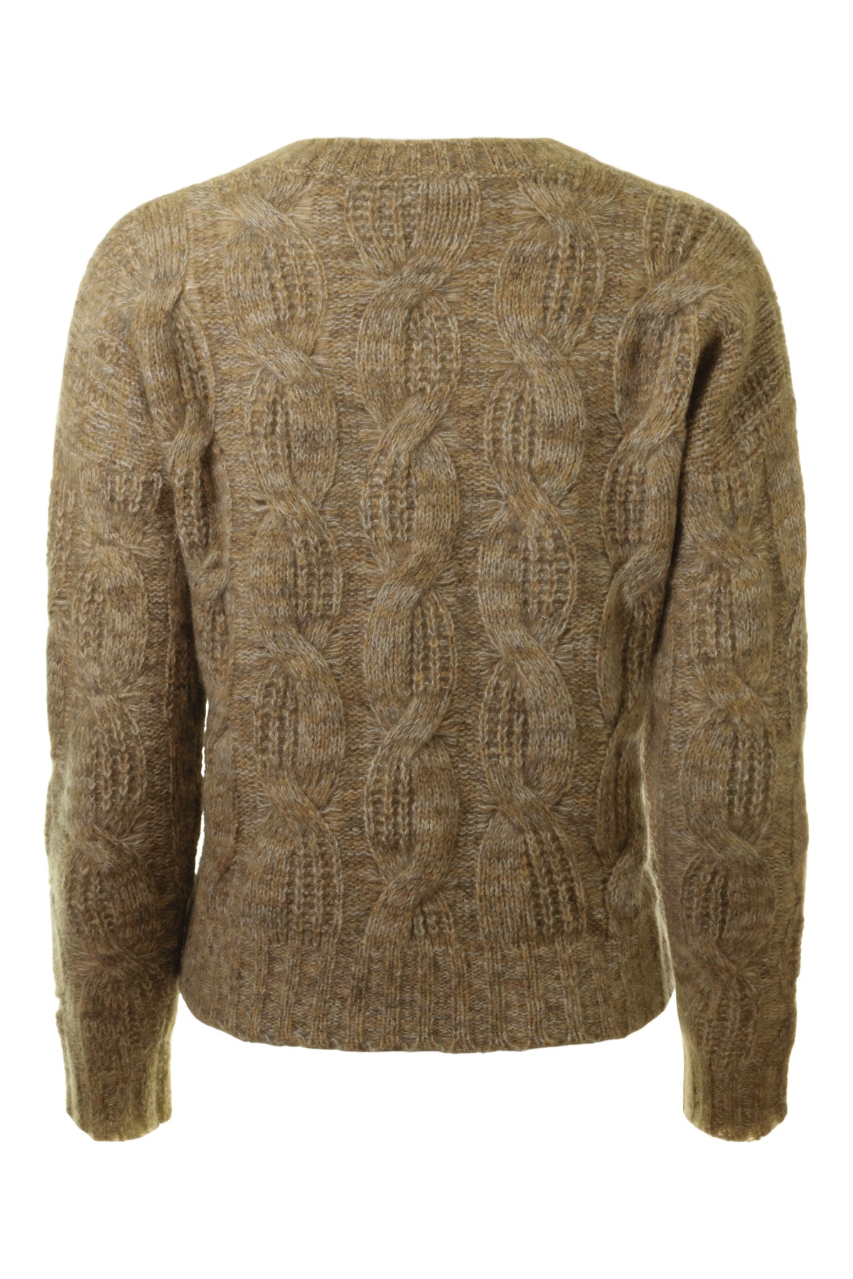 Autumn Cashmere Marled Cable Crewneck