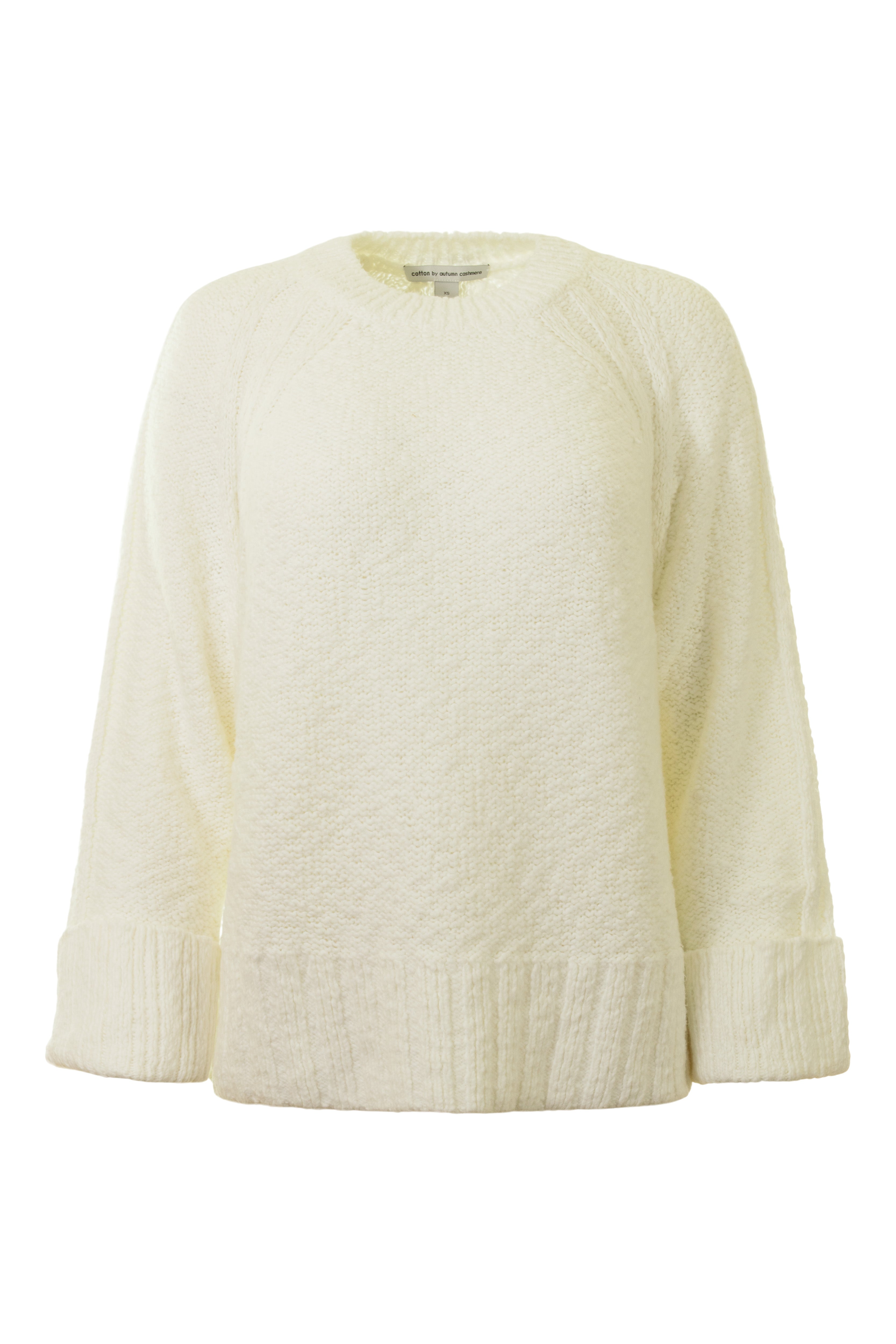 Autumn Cashmere Raglan Crew with Cuffed Bracelet Sleeves