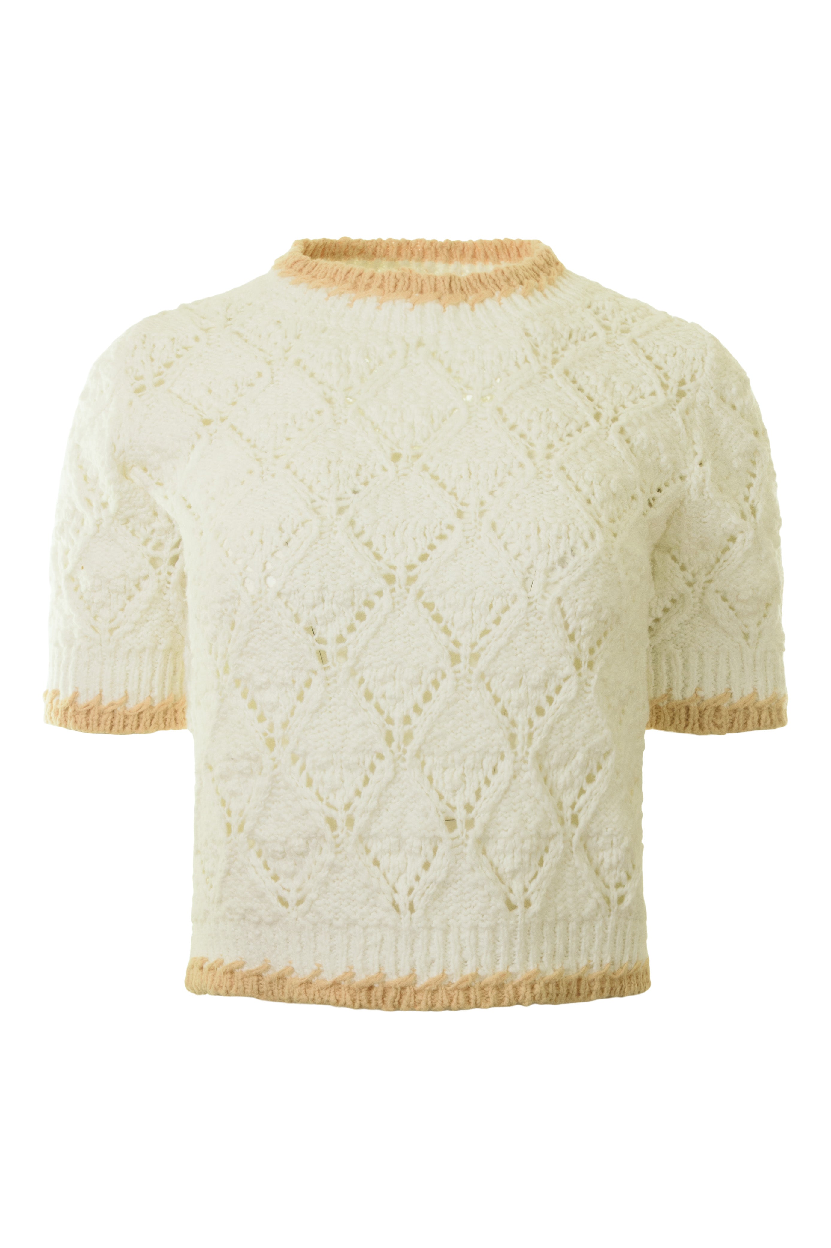 Autumn Cashmere Popcorn Stitch Tipped Crew