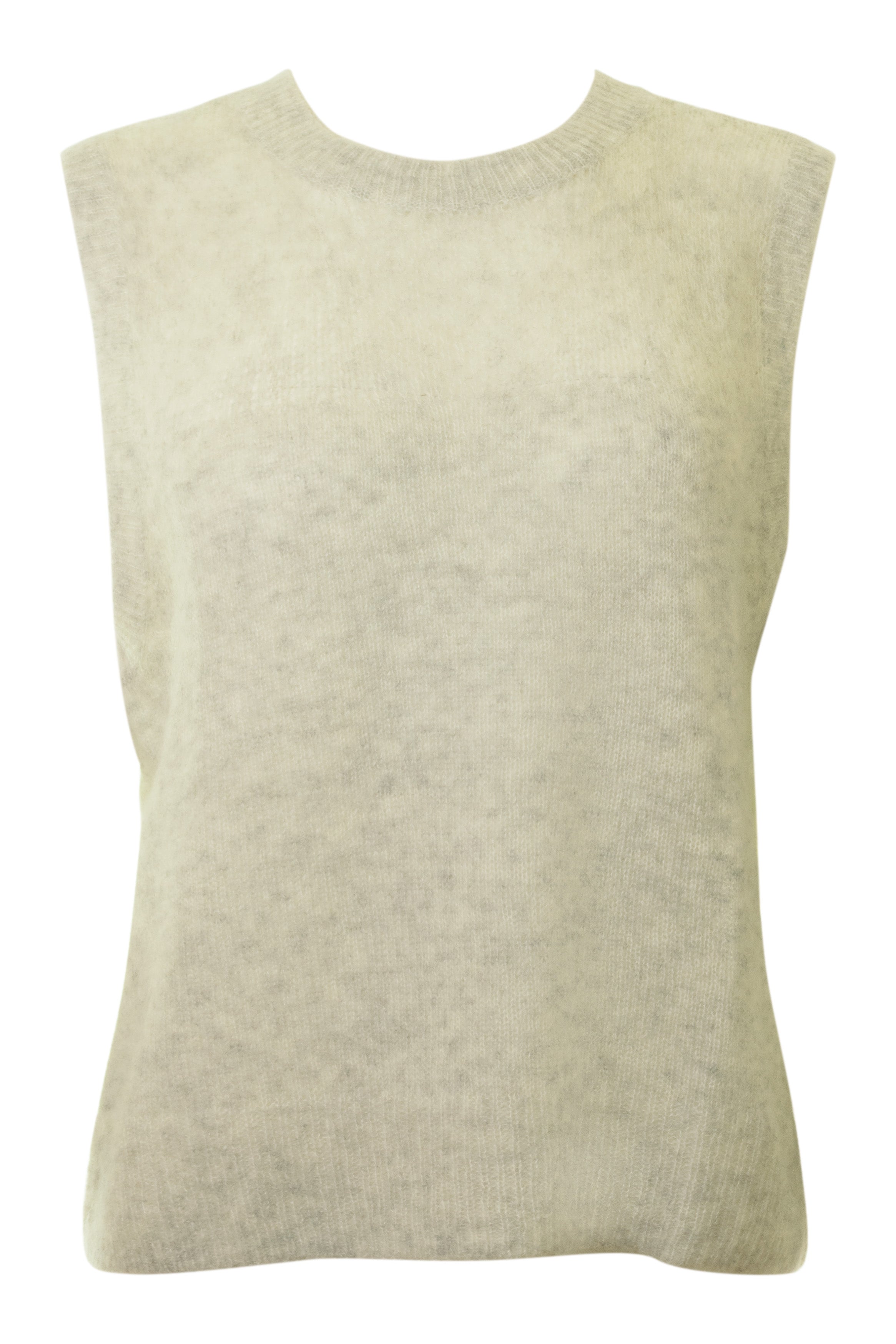 Autumn Cashmere Tank with Sheer Yoke in Mist