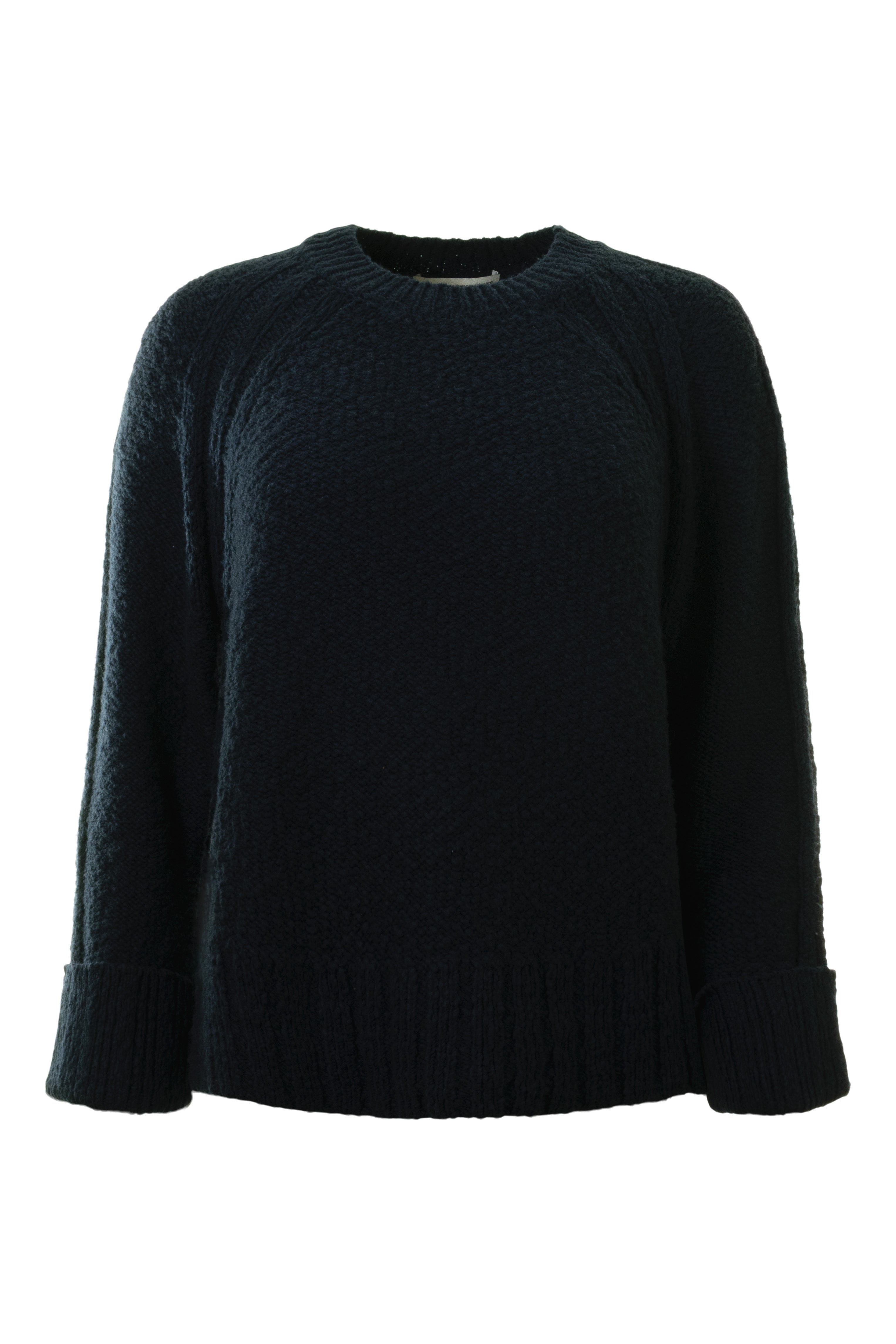 Autumn Cashmere Raglan Crew with Cuffed Bracelet Sleeves