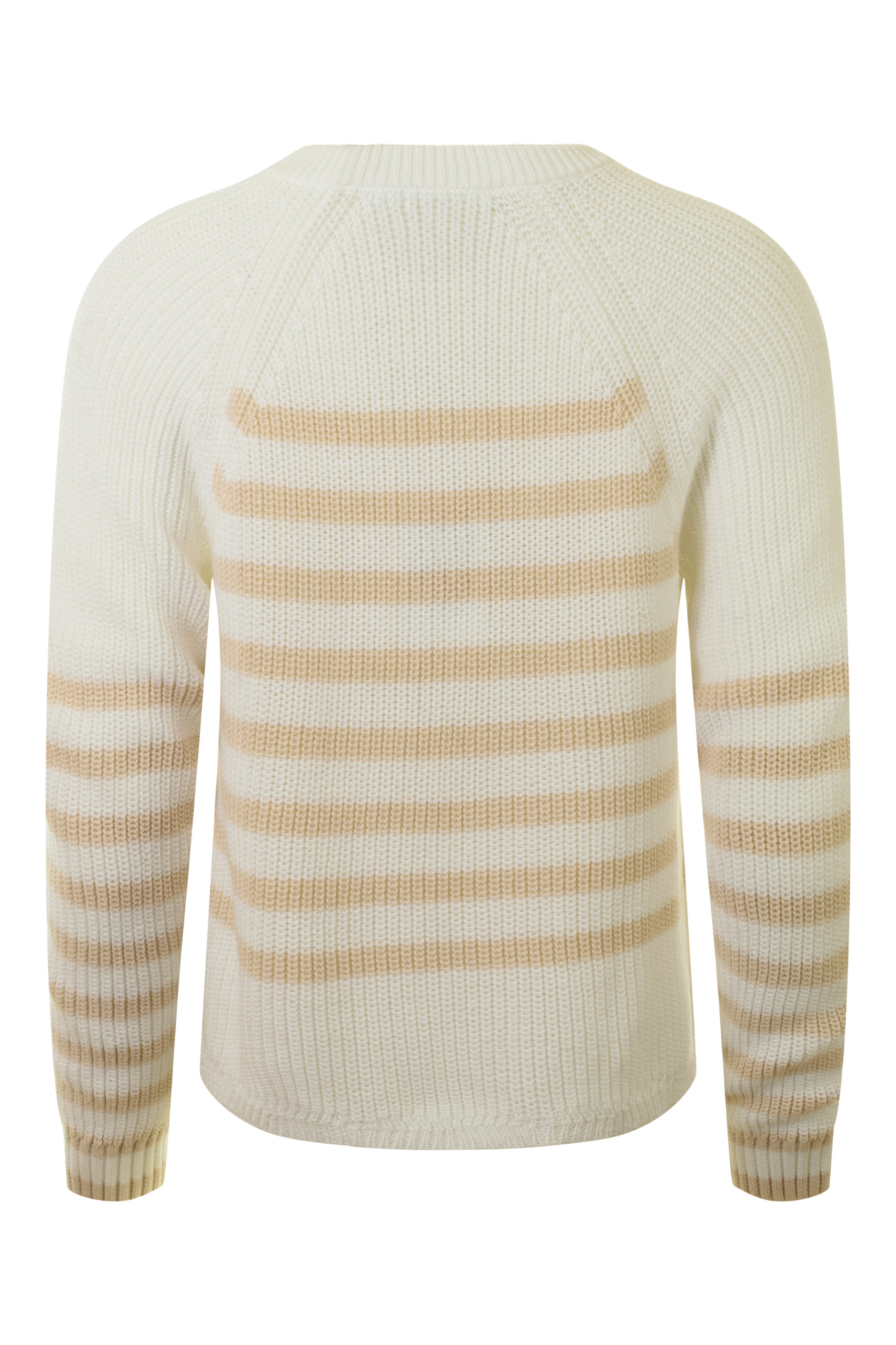 Autumn Cashmere Placement Stripe Scallop Shaker Crew