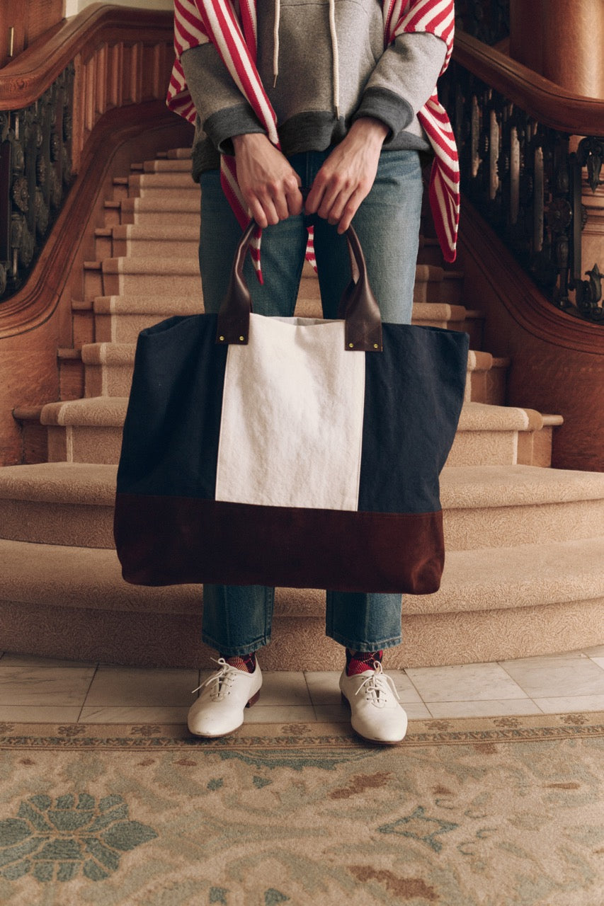 The Great The Stripe Tote in Navy White