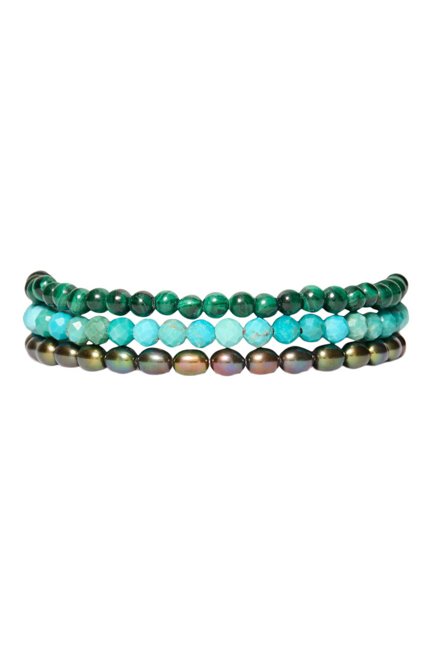 Chan Luu Beaded Wrap Bracelet in Turquoise