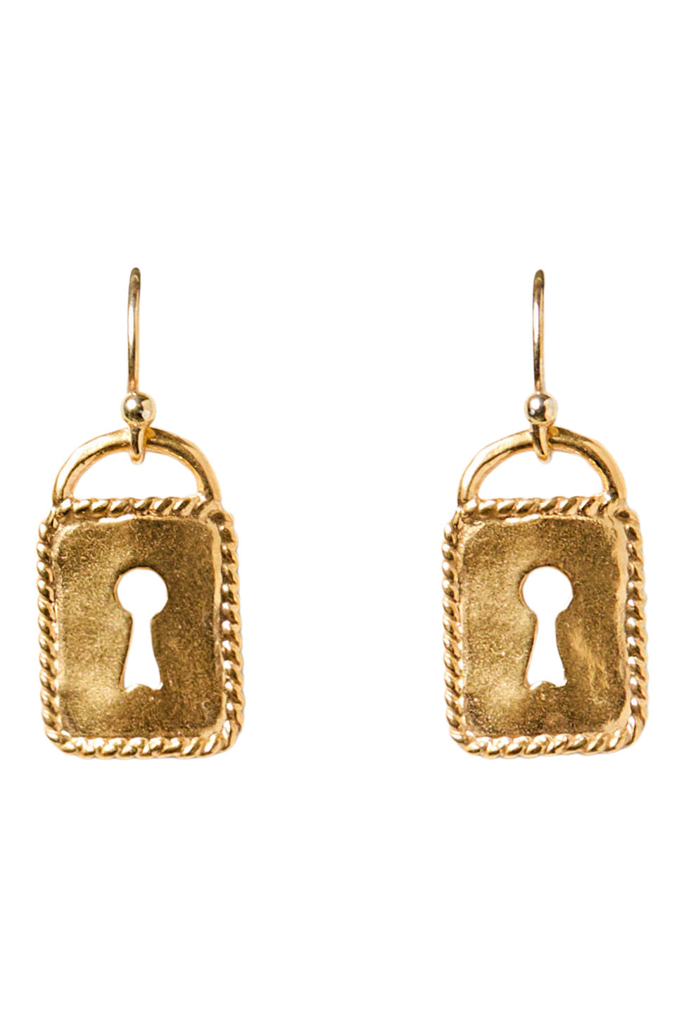 Chan Luu Petite Lock Earrings in Yellow Gold