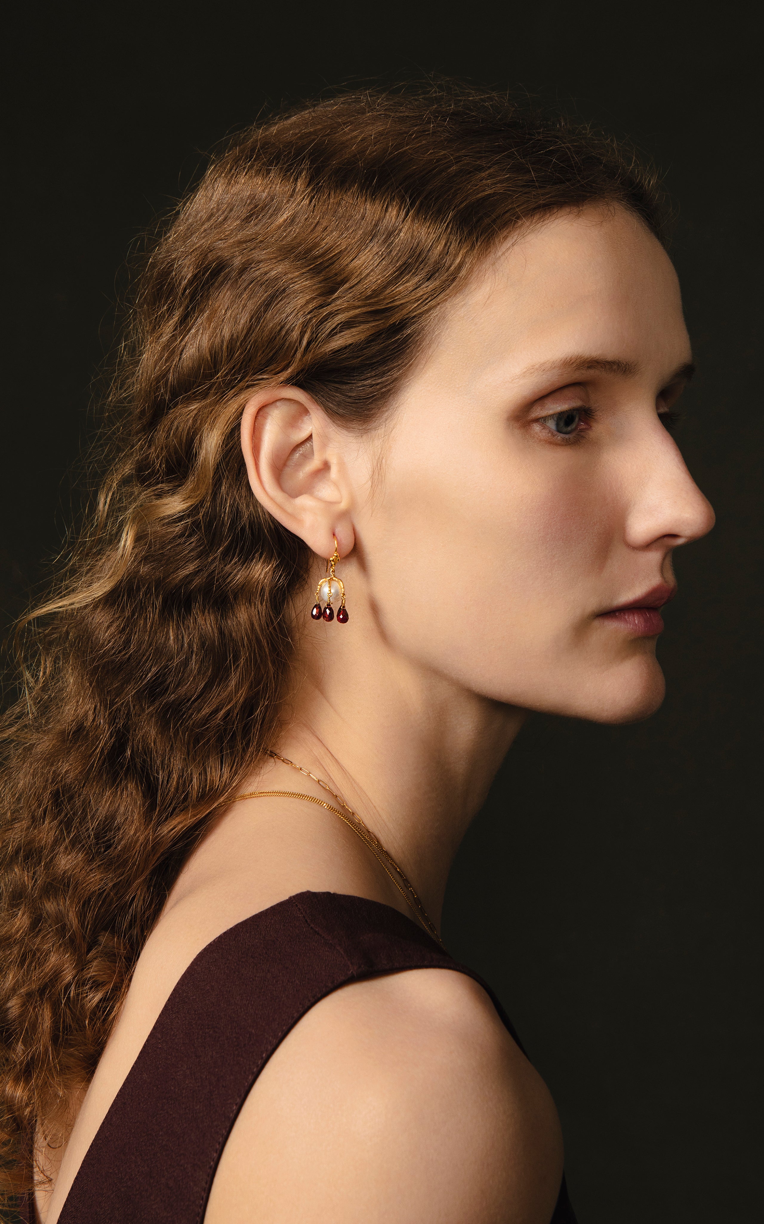 Chan Luu Garnet Drop Earrings