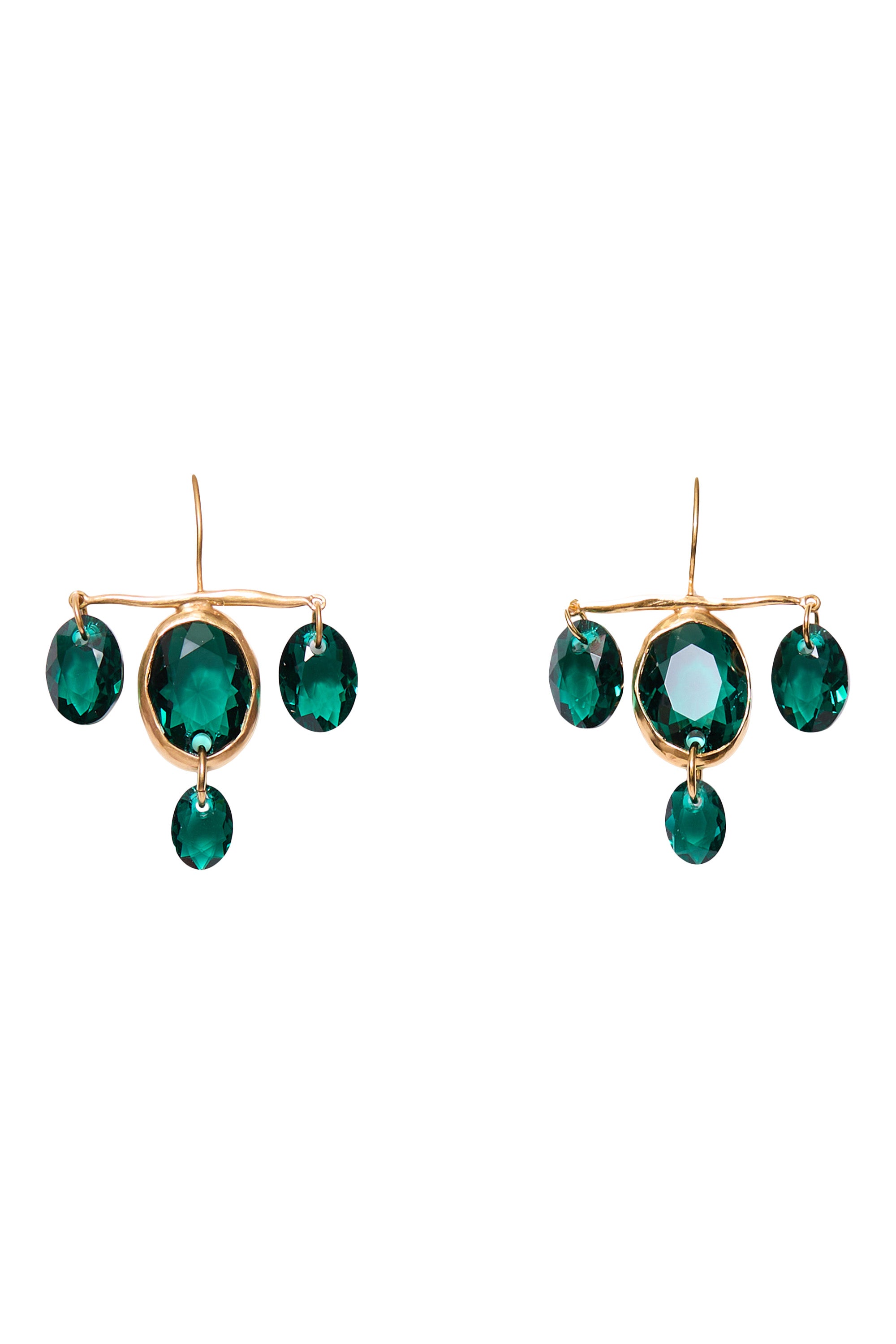 Chan Luu Emerald Crystal Drop Earrings