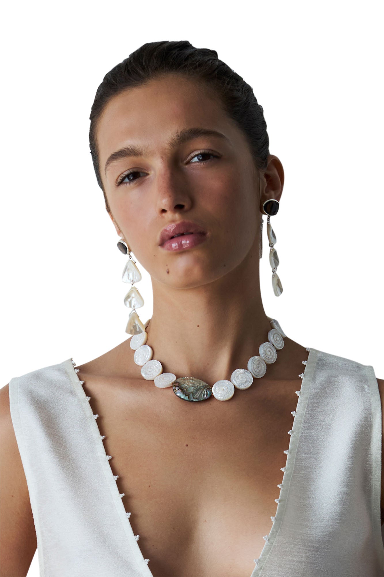 Chan Luu White Mother of Pearl Earrings